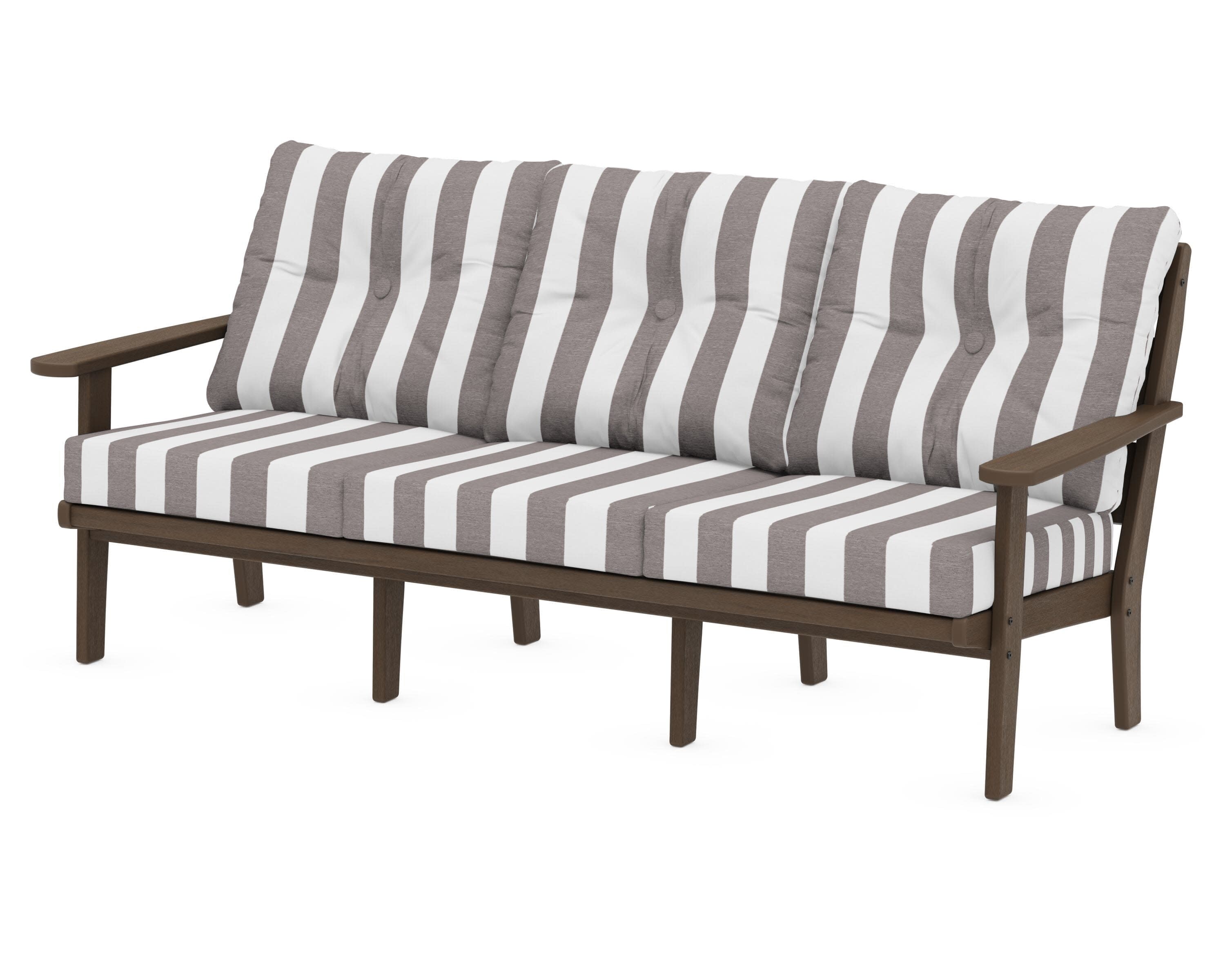 Lakeside Deep Seating Sofa in Kona / Cabana Stripe Grey Mist