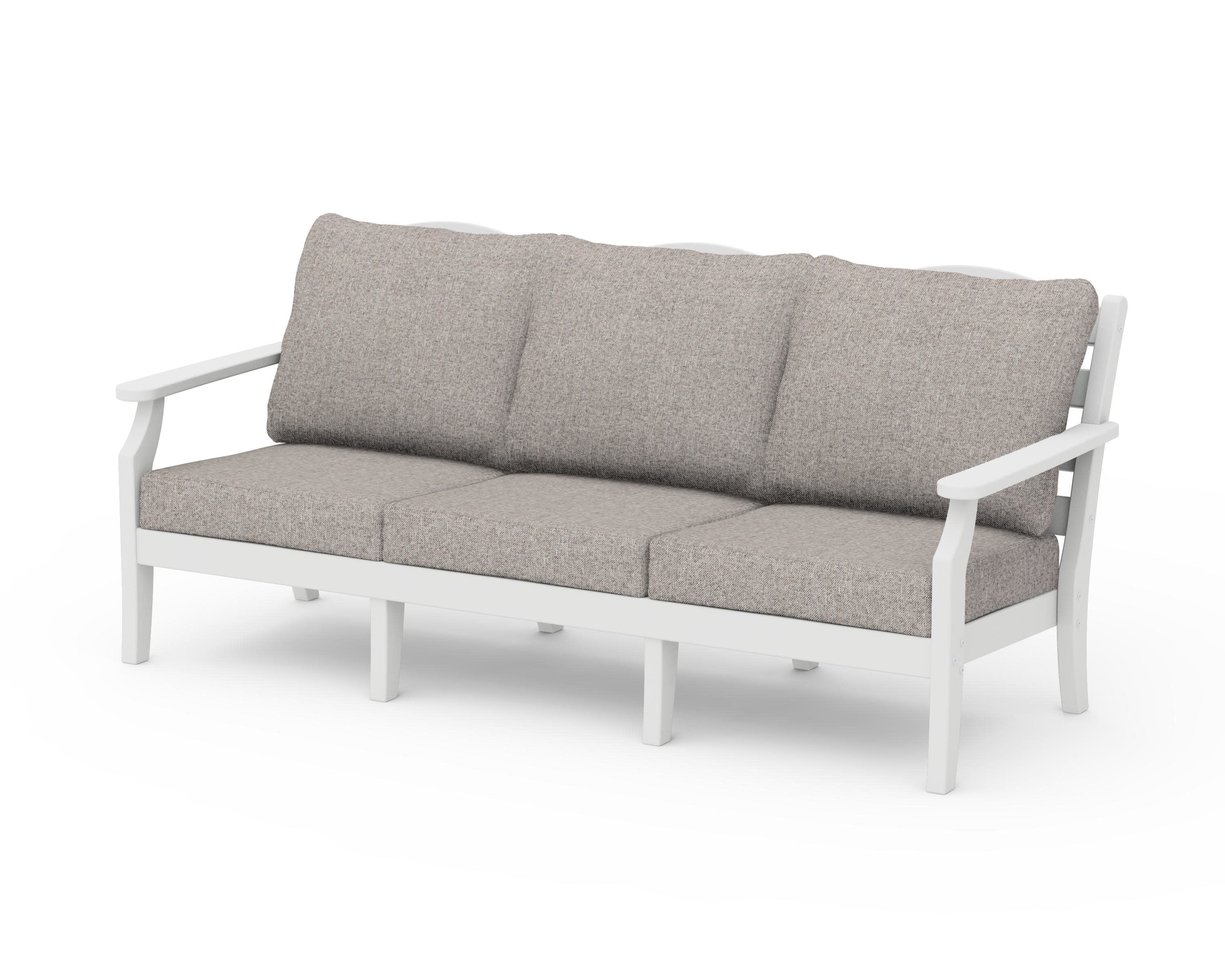 Savannah Deep Seating Sofa in White / Weathered Tweed