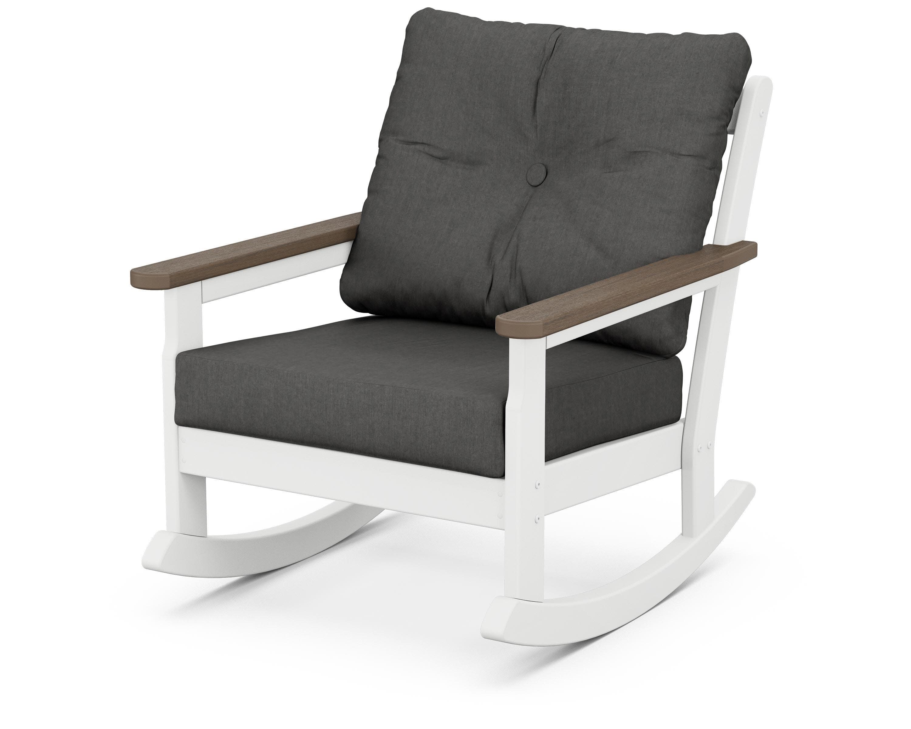 Vineyard Deep Seating Rocking Chair in White / Kona / Spectrum Carbon