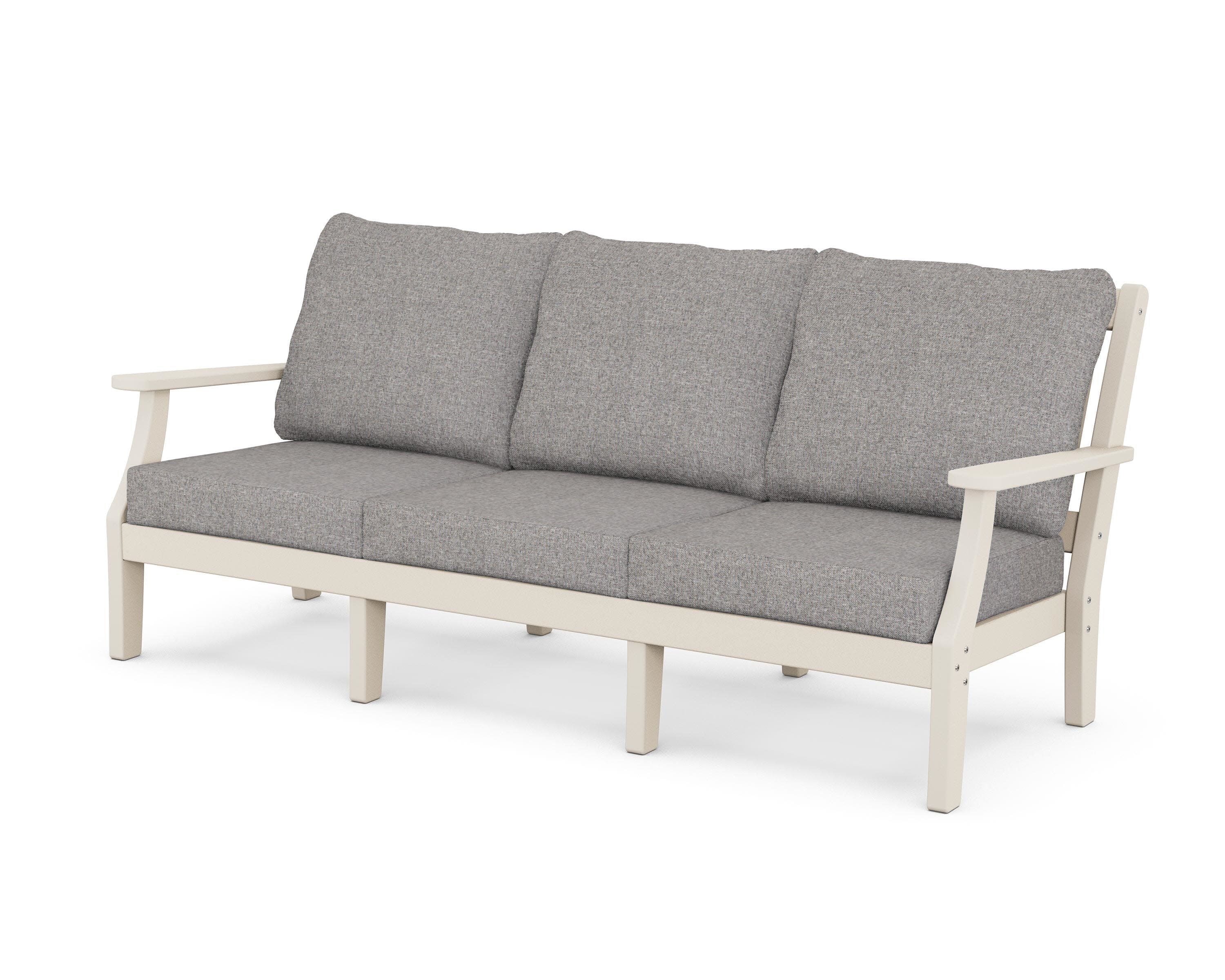 Chinoiserie Deep Seating Sofa in Sand / Grey Mist