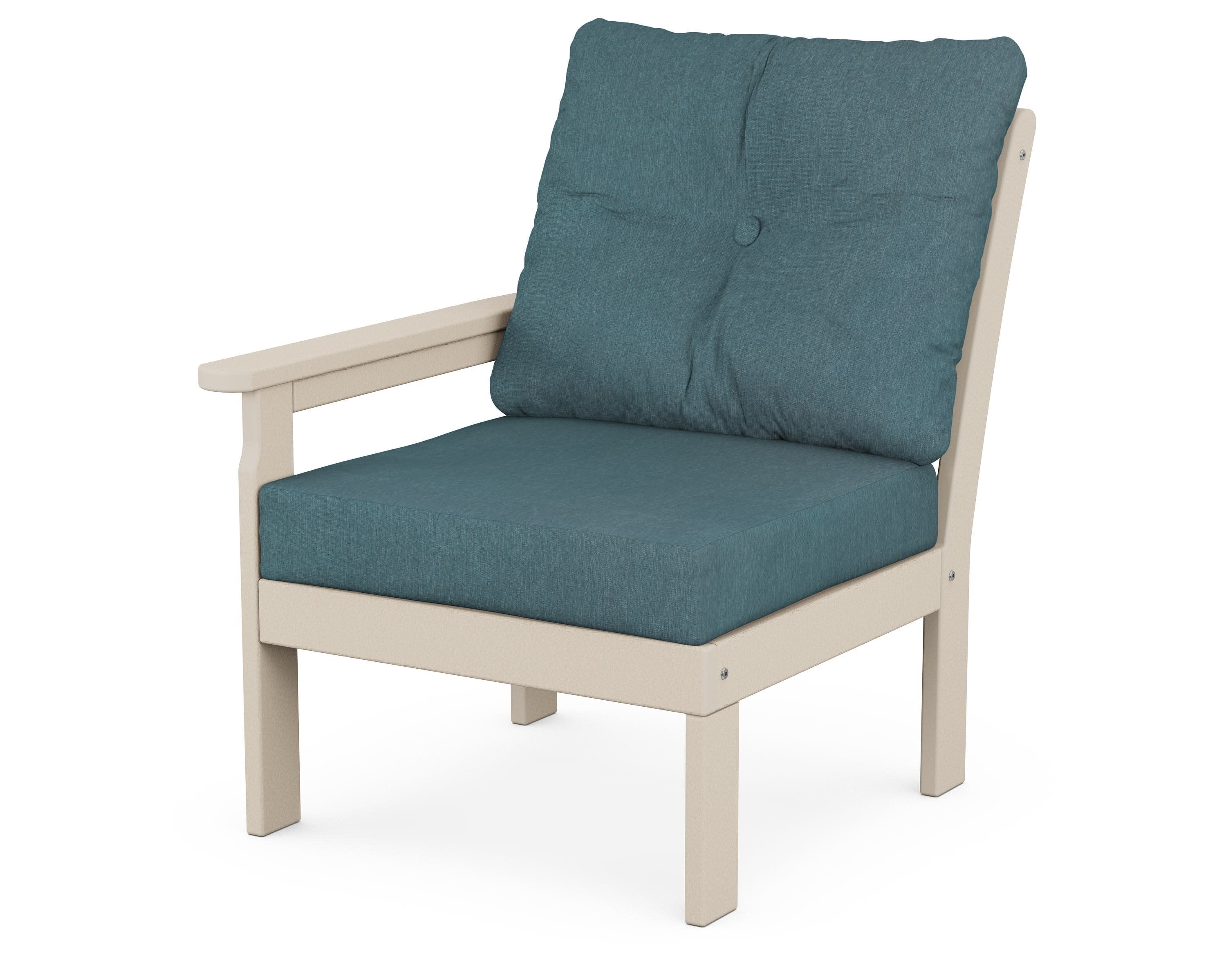 Vineyard Modular Left Arm Chair in Sand / Ocean Teal