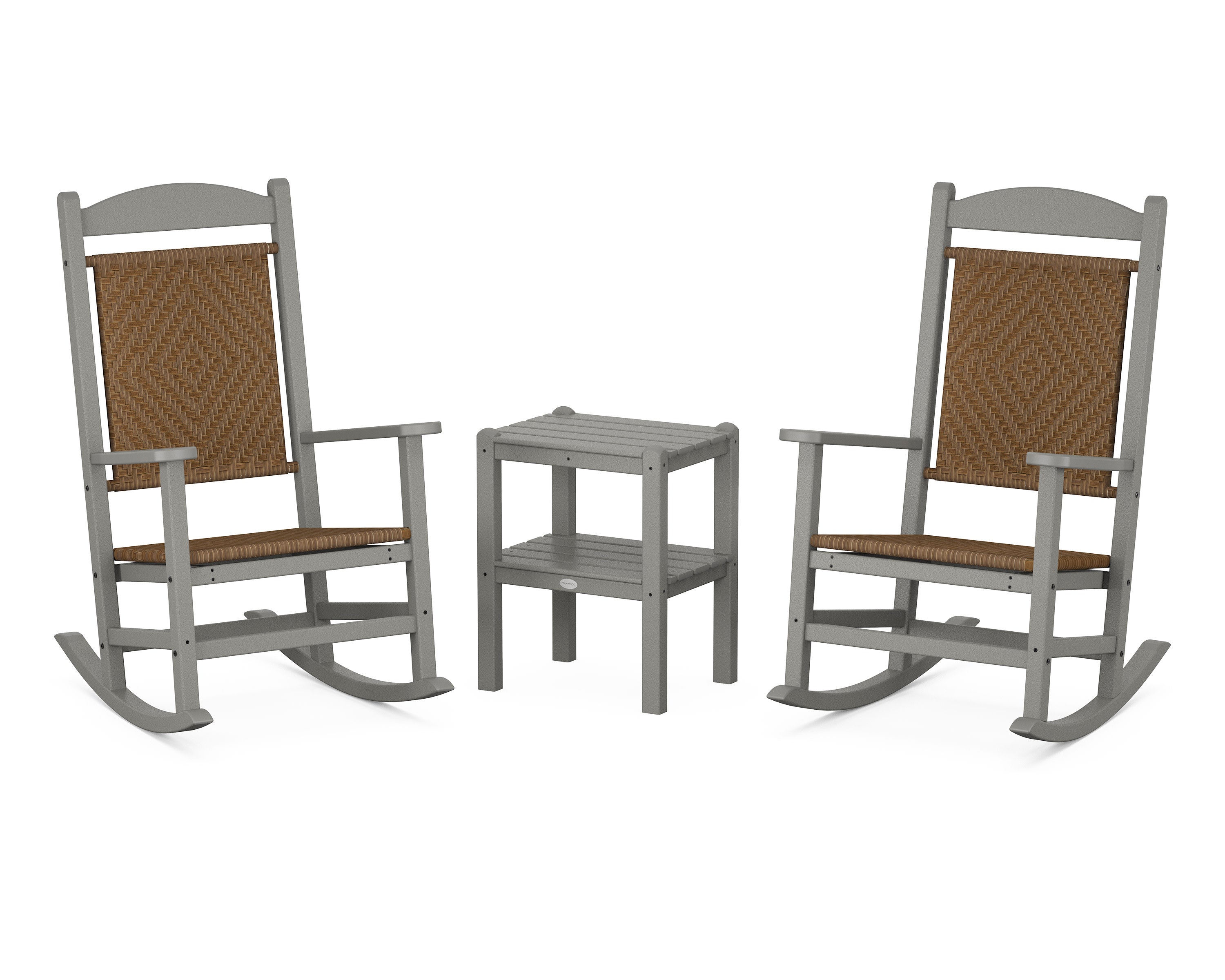 Presidential Woven Rocker 3-Piece Set in Slate Grey / Tigerwood