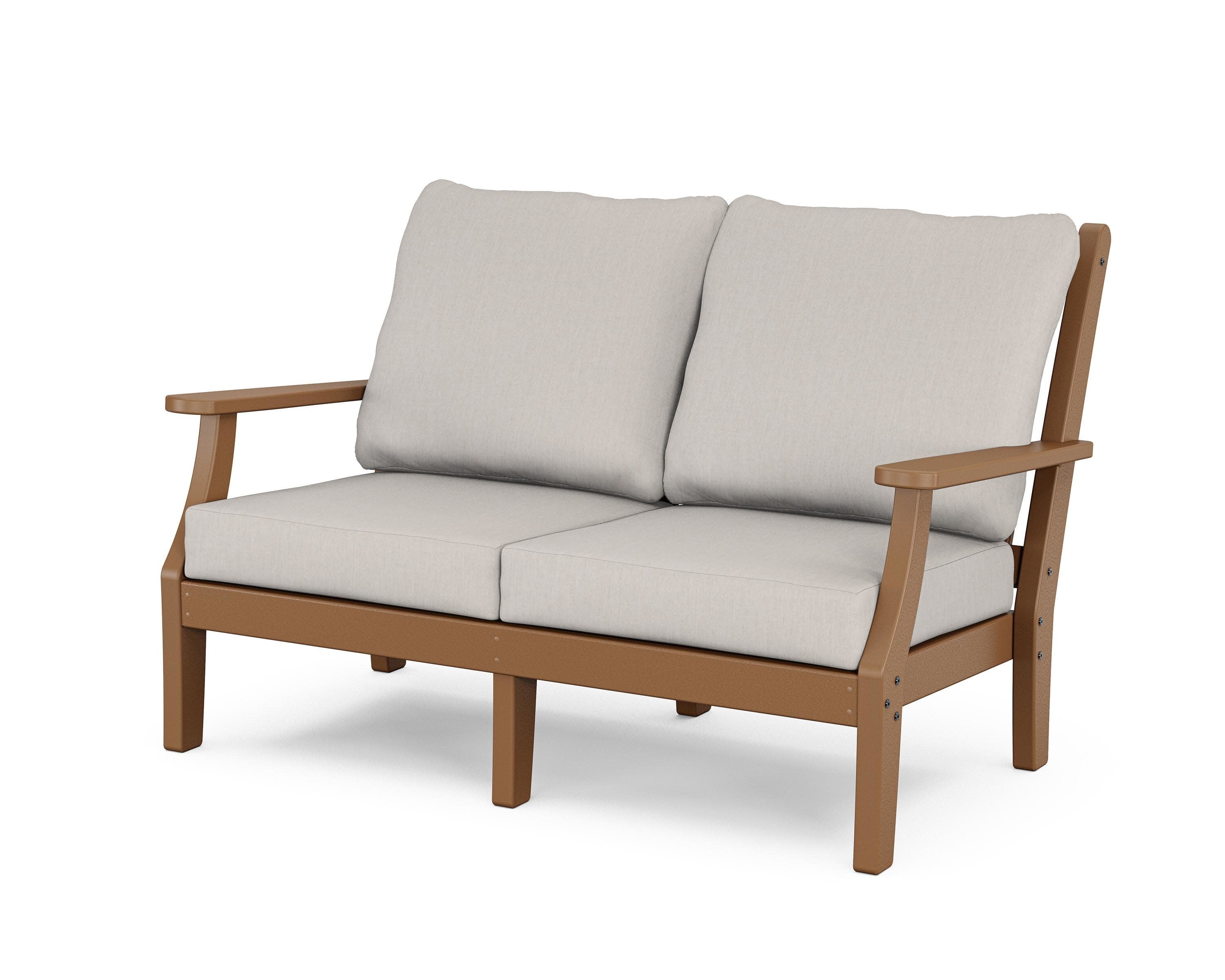 Wovendale Deep Seating Loveseat in Teak / Cast Ash