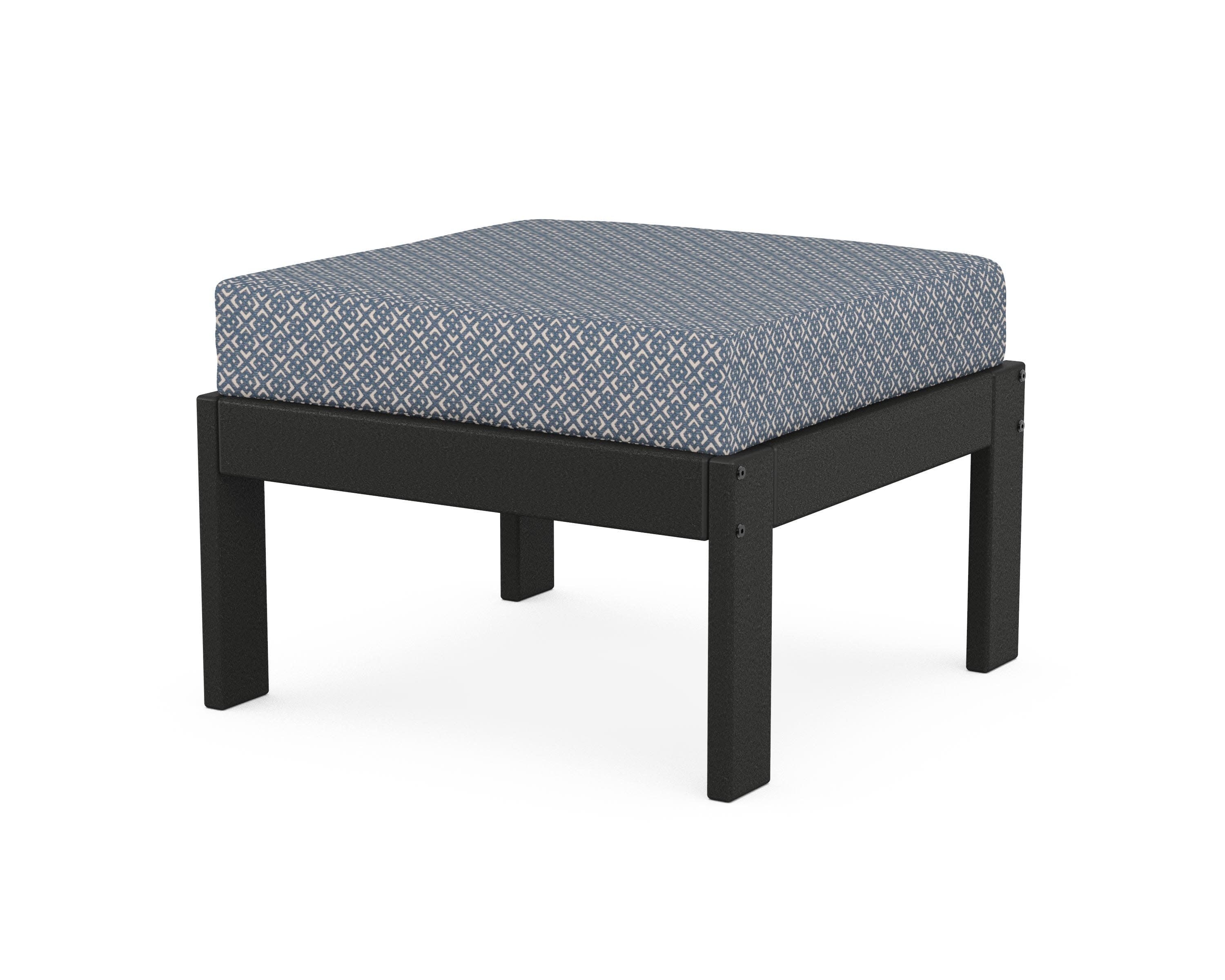 Vineyard Modular Ottoman in Black / Hopscotch