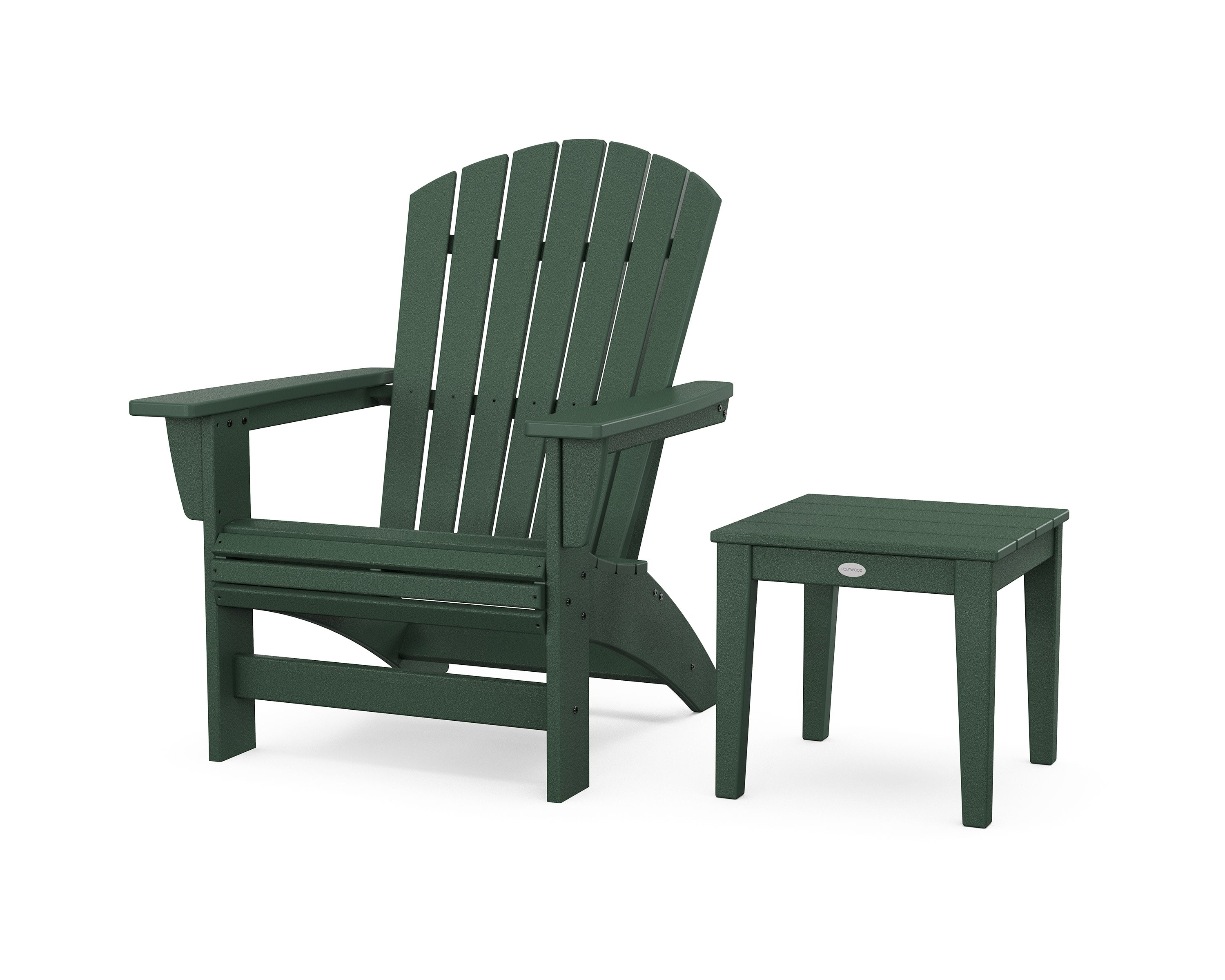 Nautical Grand Adirondack Chair with Side Table in Green