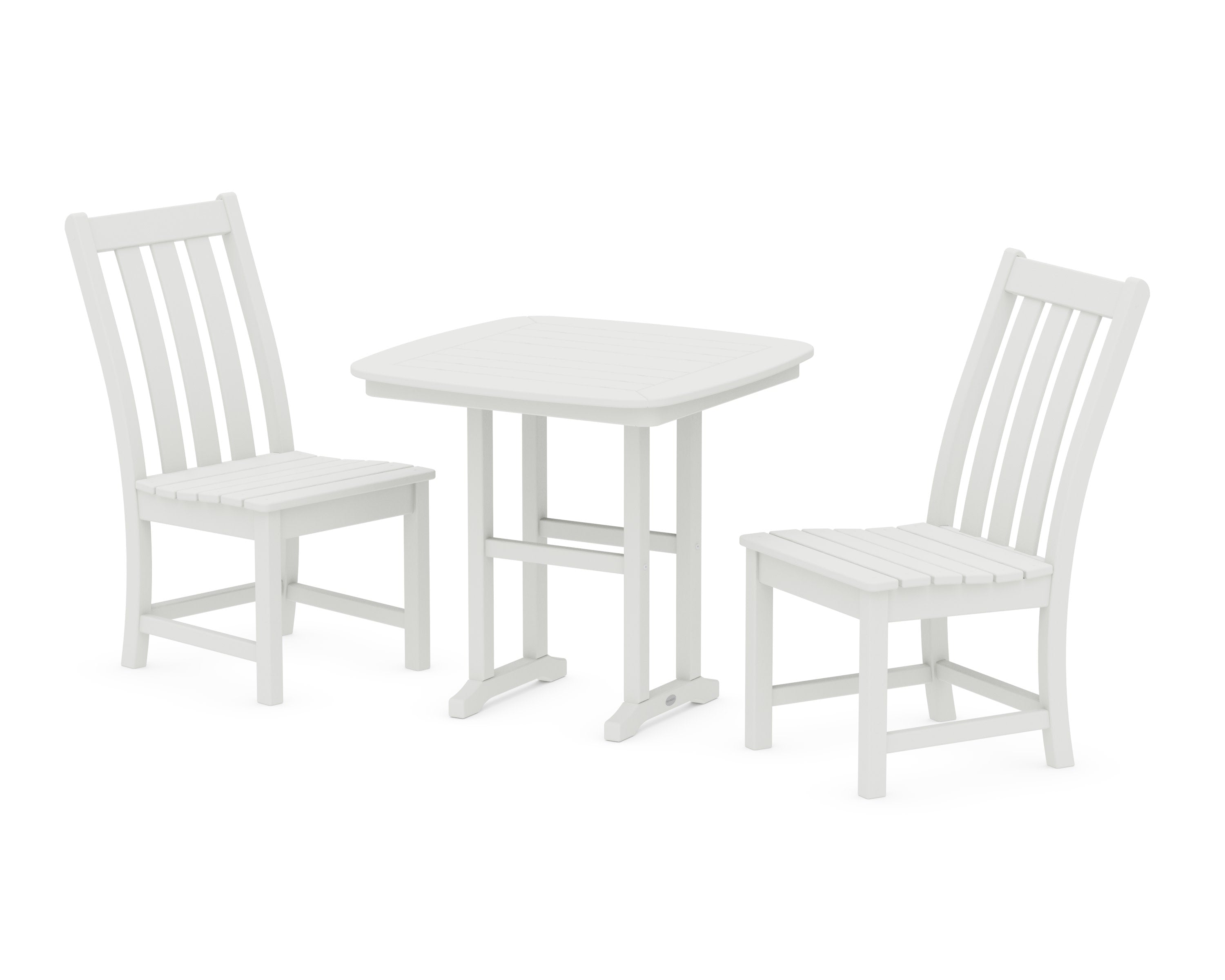 Vineyard Side Chair 3-Piece Dining Set in Vintage White