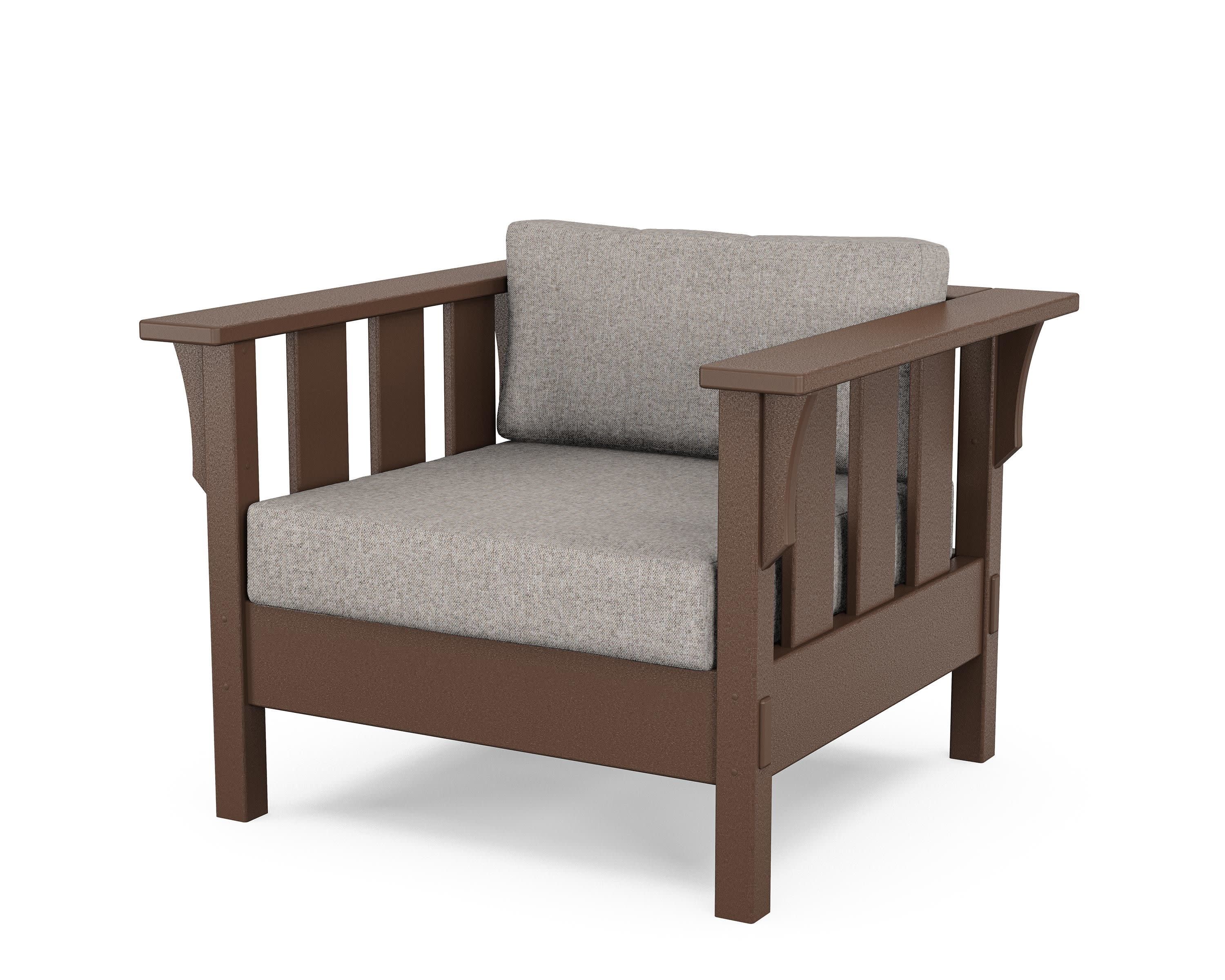 Acadia Deep Seating Chair in Mahogany / Weathered Tweed
