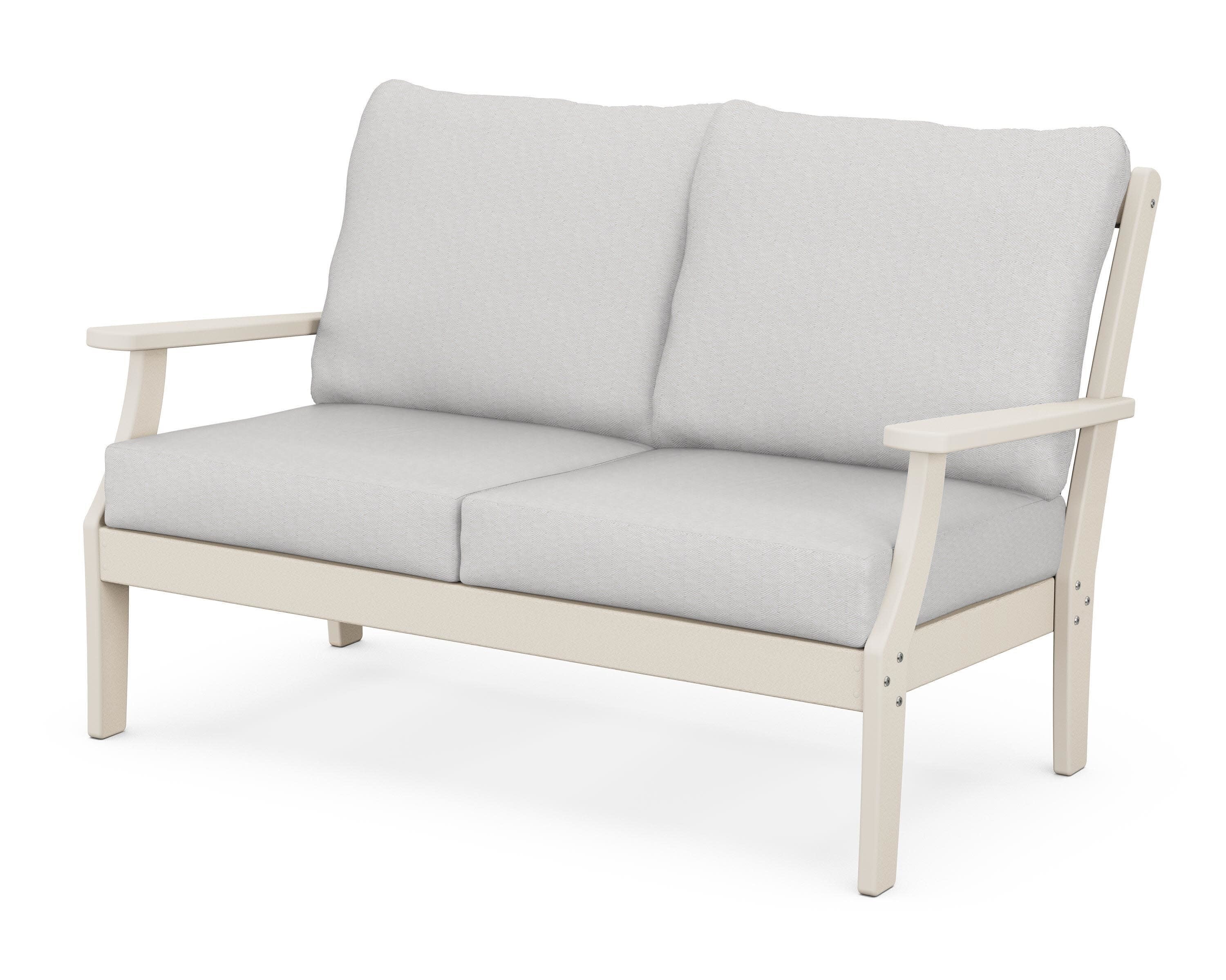 Braxton Deep Seating Loveseat in Sand / Diamond in the Rough
