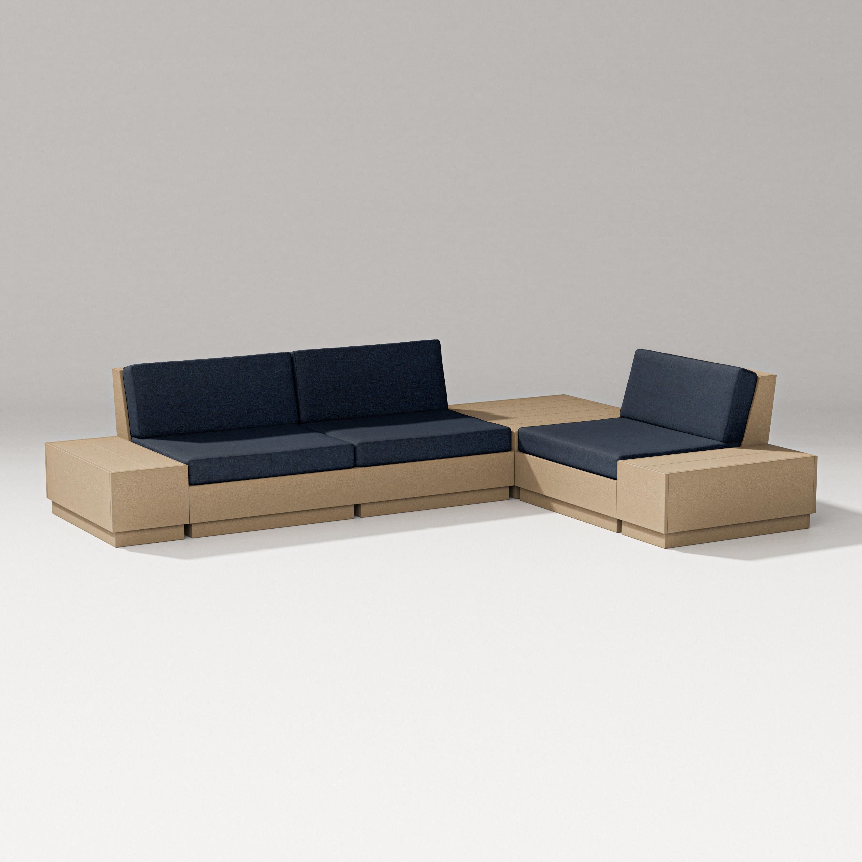 Elevate 6-Piece Corner Sectional in Vintage Sahara / Marine Indigo