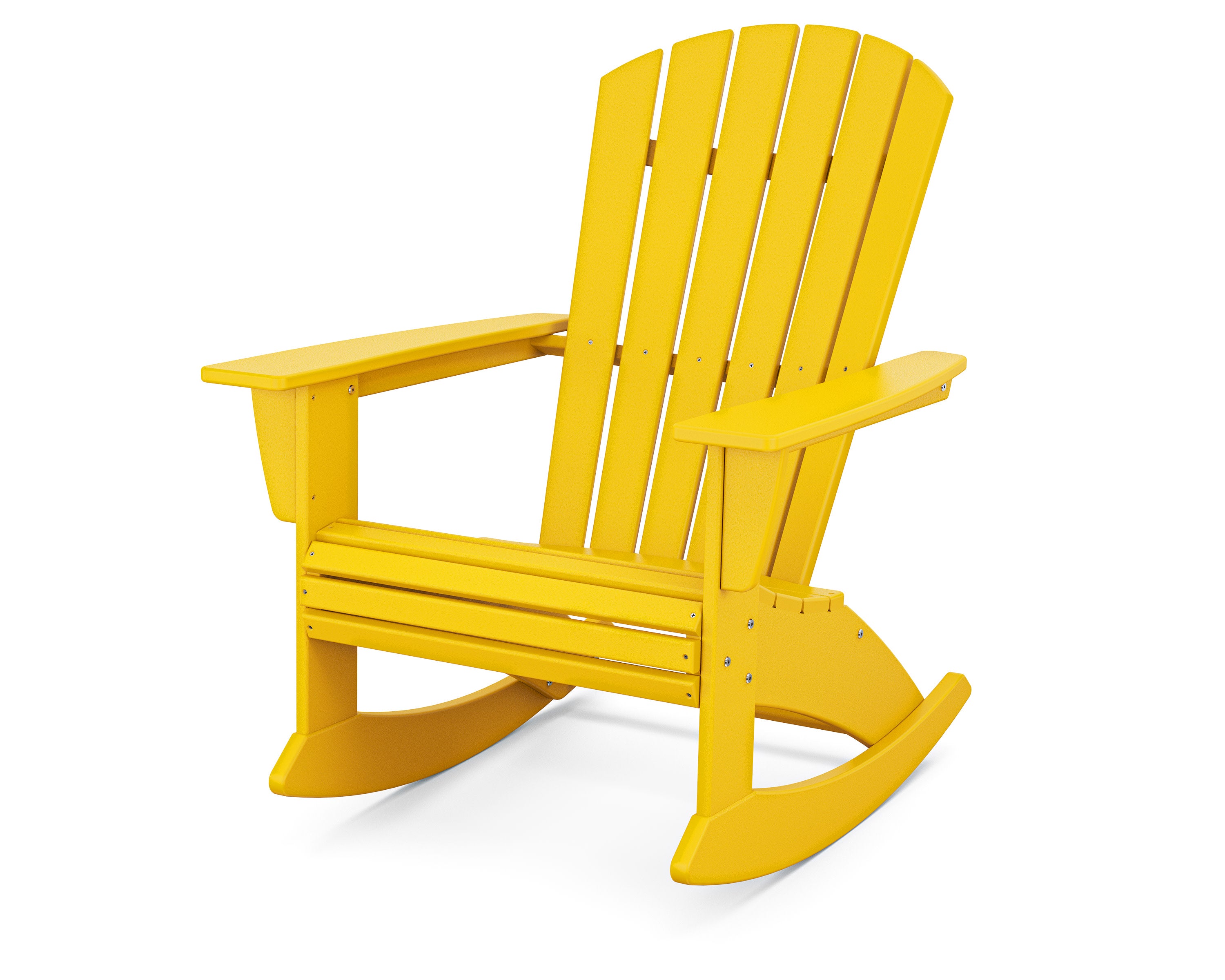 Nautical Curveback Adirondack Rocking Chair in Lemon