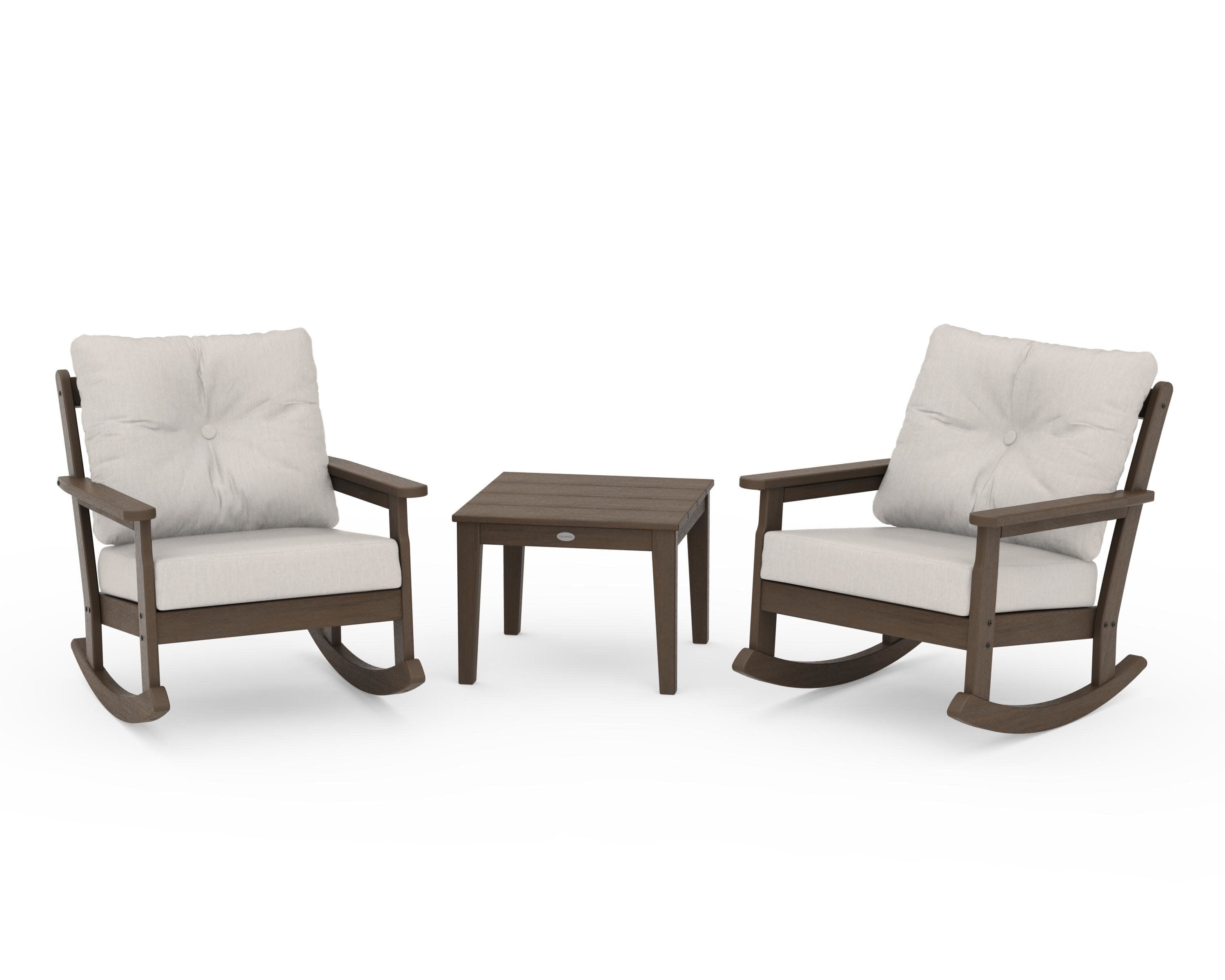 Vineyard 3-Piece Deep Seating Rocker Set in Kona / Cast Ash