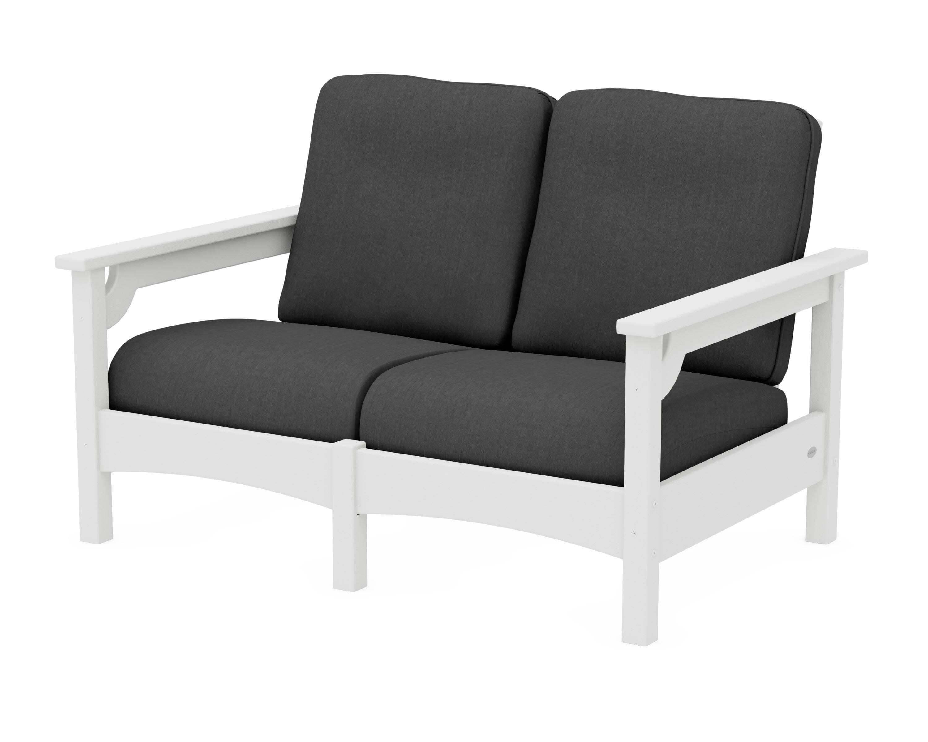 Club Loveseat in Vintage White / Spectrum Carbon