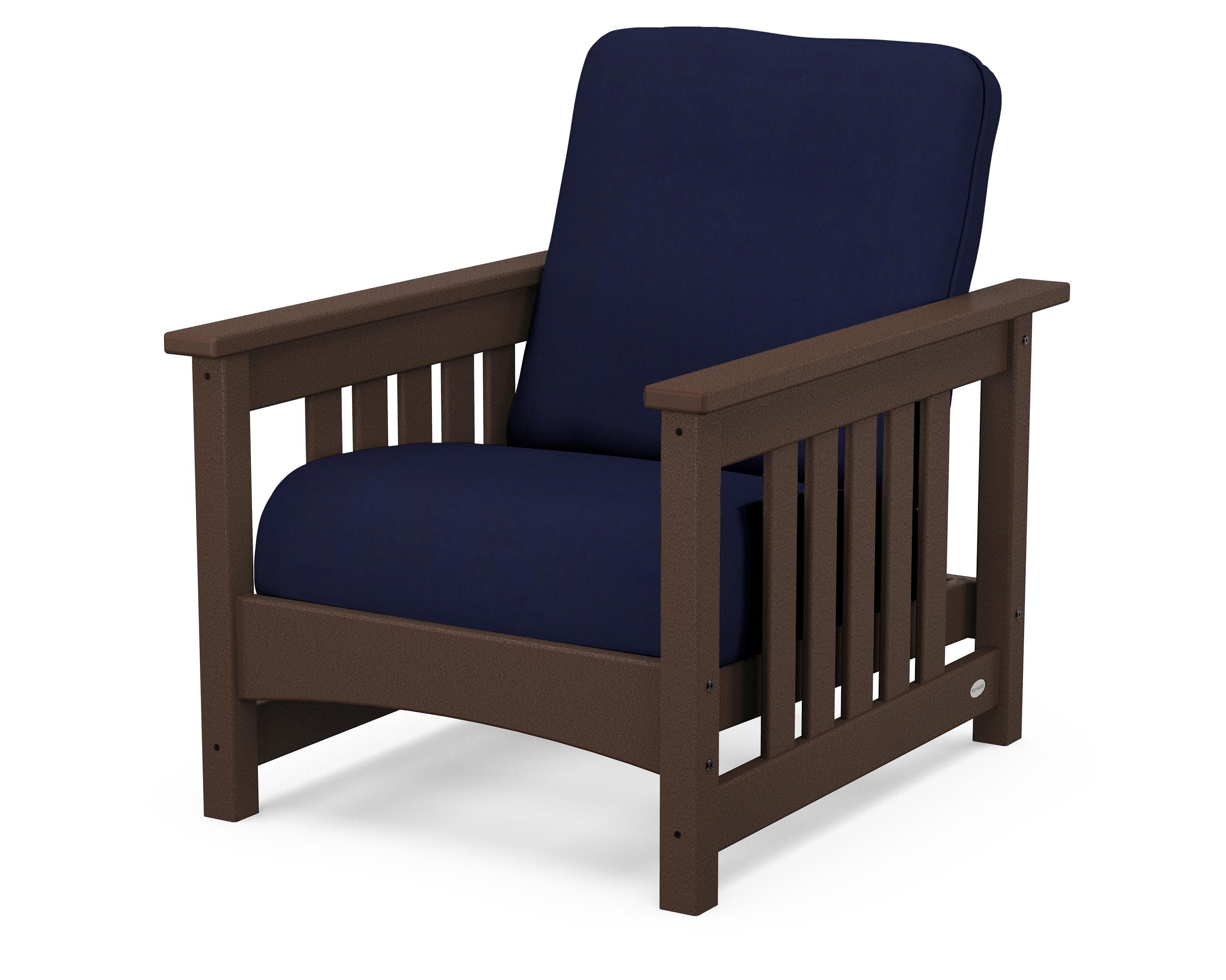 Club Mission Chair in Mahogany / Navy
