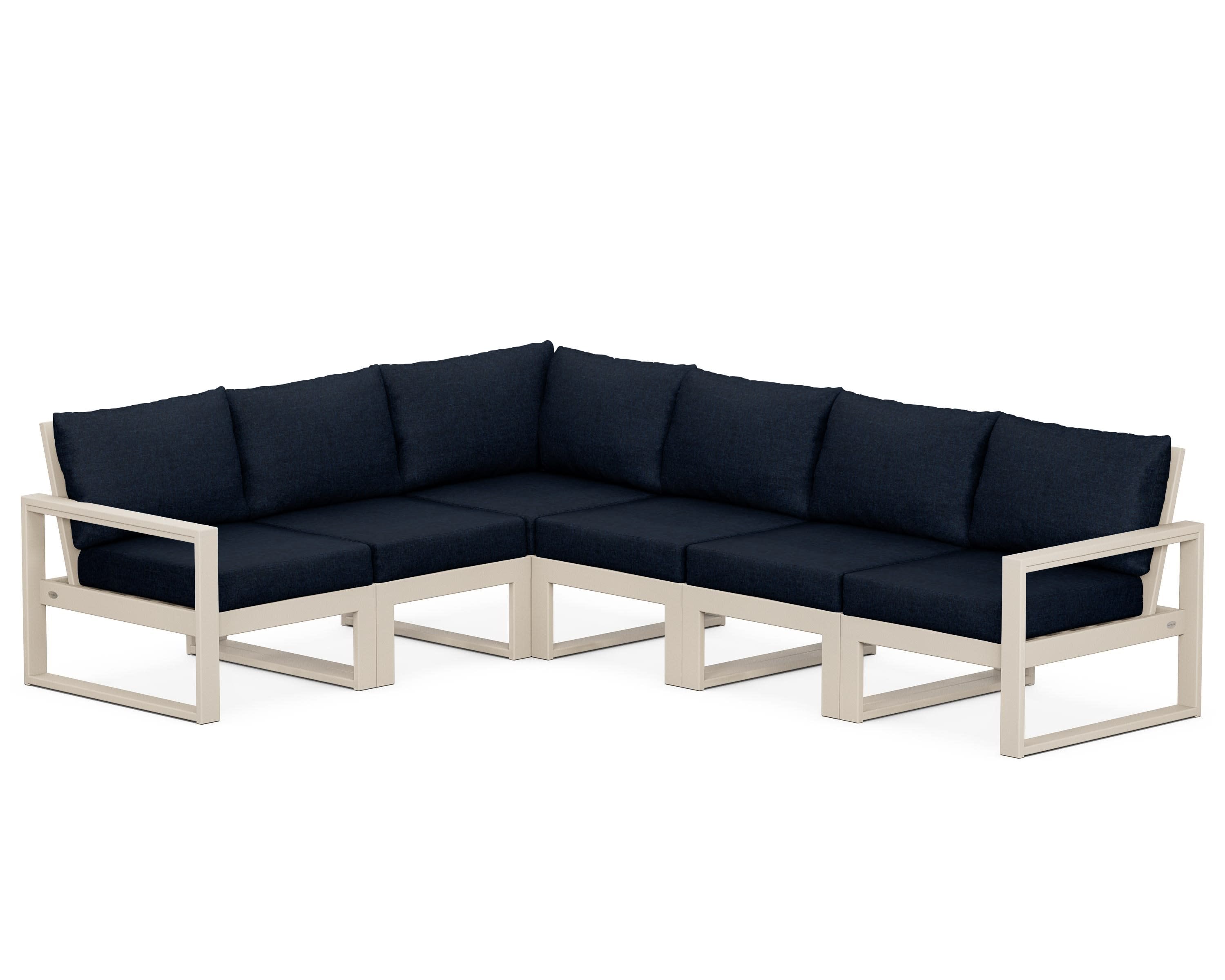 EDGE 6-Piece Modular Deep Seating Set in Sand / Marine Indigo