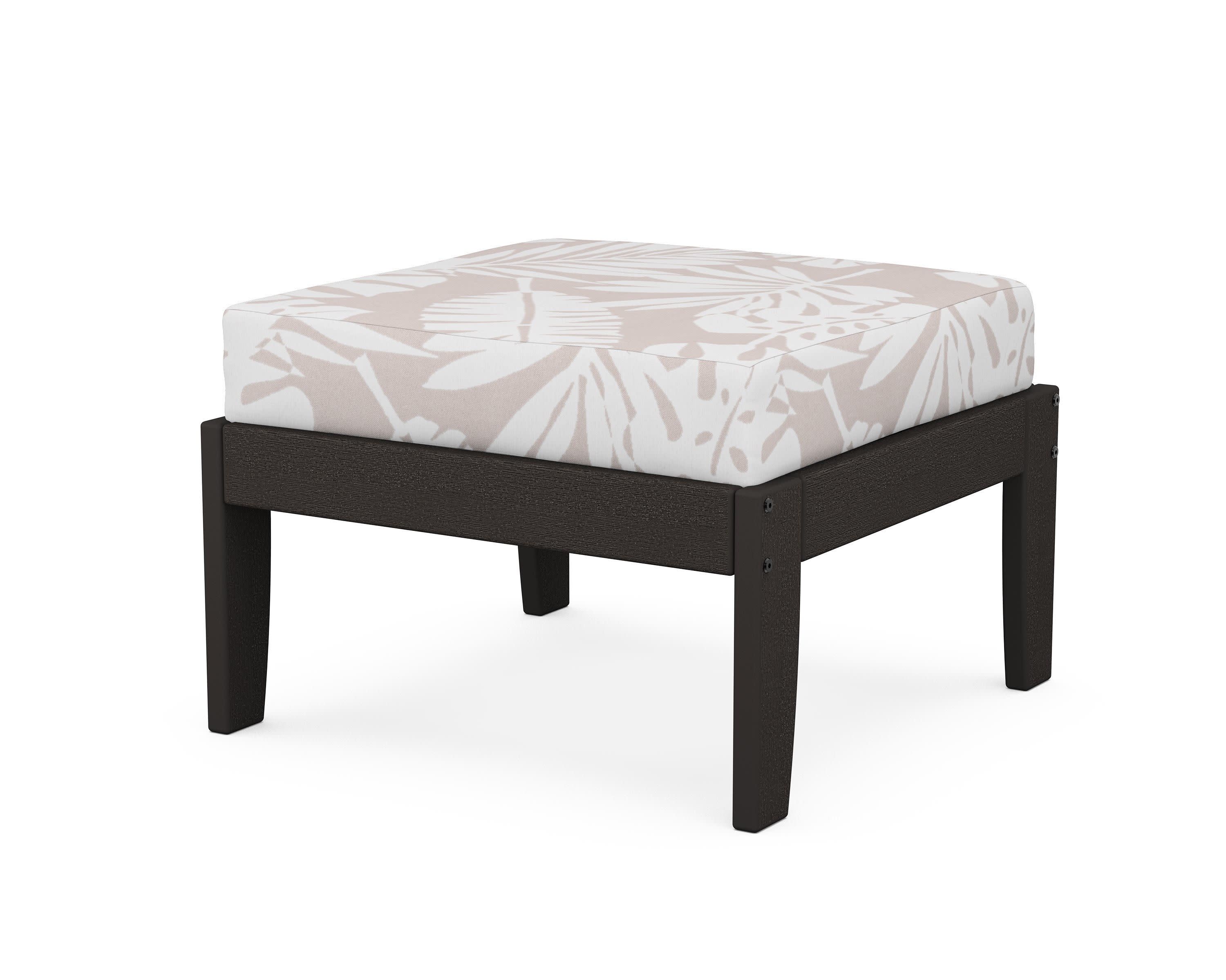 Modular Ottoman - Classic in Vintage Coffee / Leaf Dune Burlap