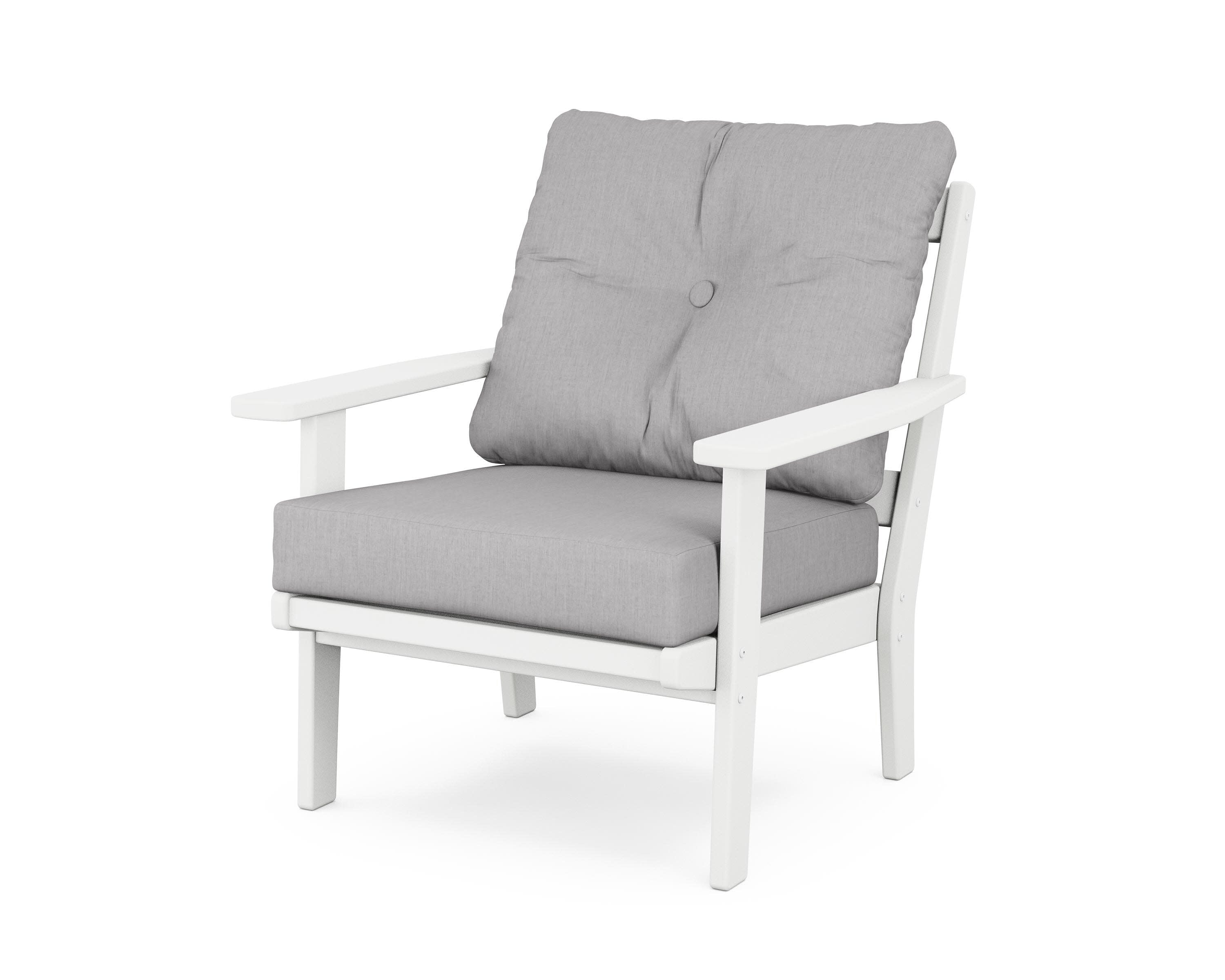 Oxford Deep Seating Chair in White / Granite