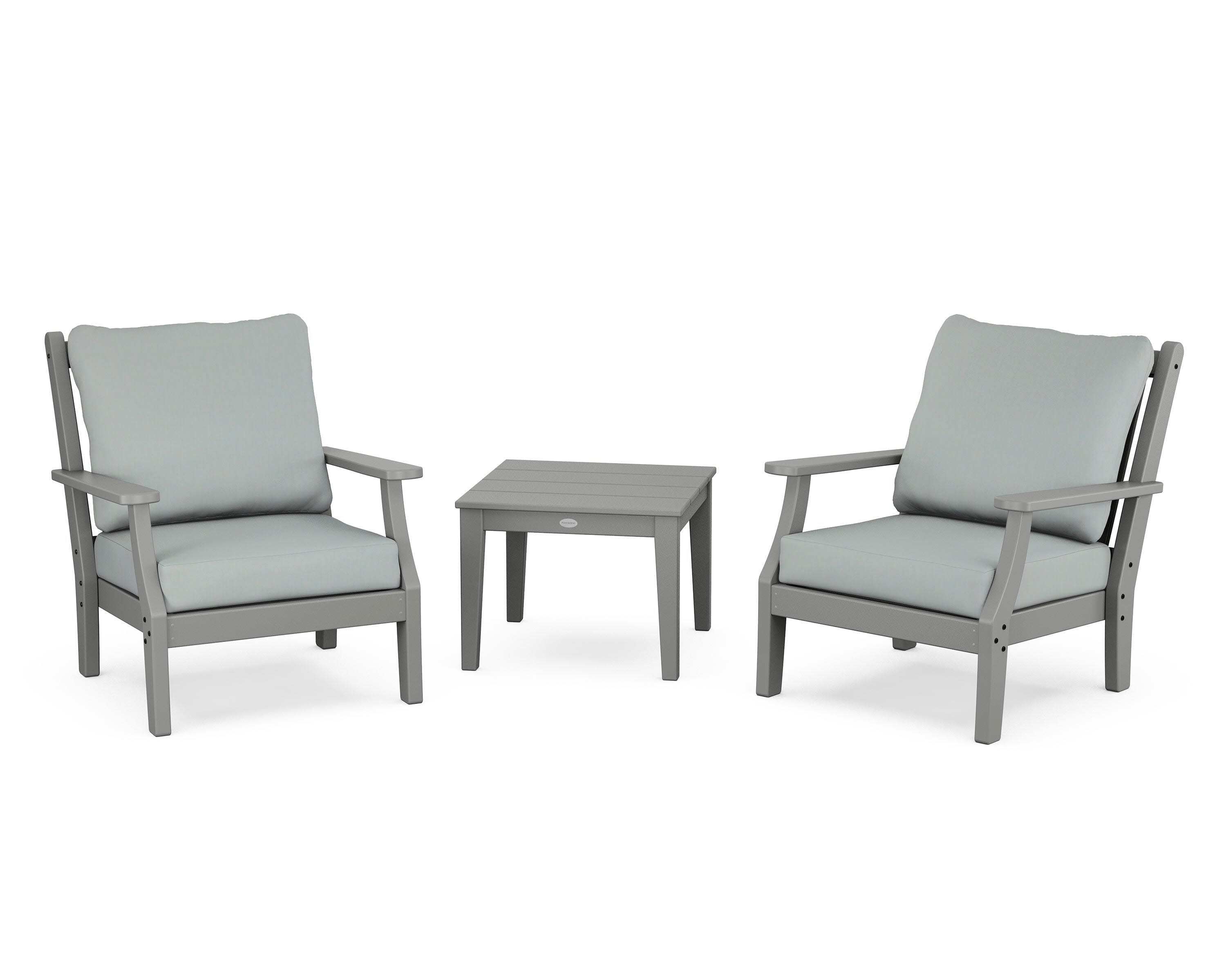 Wovendale 3-Piece Deep Seating Set in Slate Grey / Spa