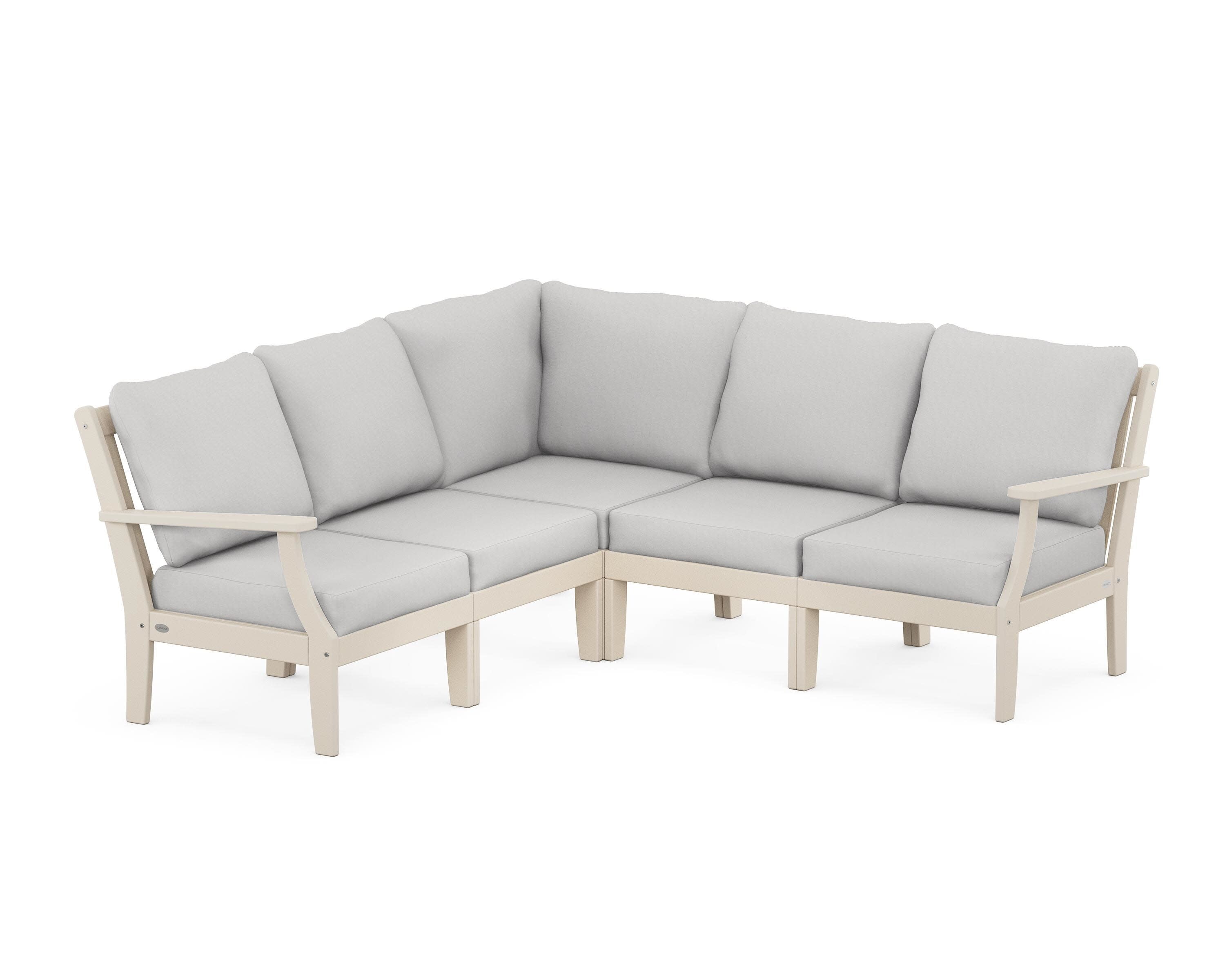 Braxton Modular 5-Piece Deep Seating Set in Sand / Diamond in the Rough