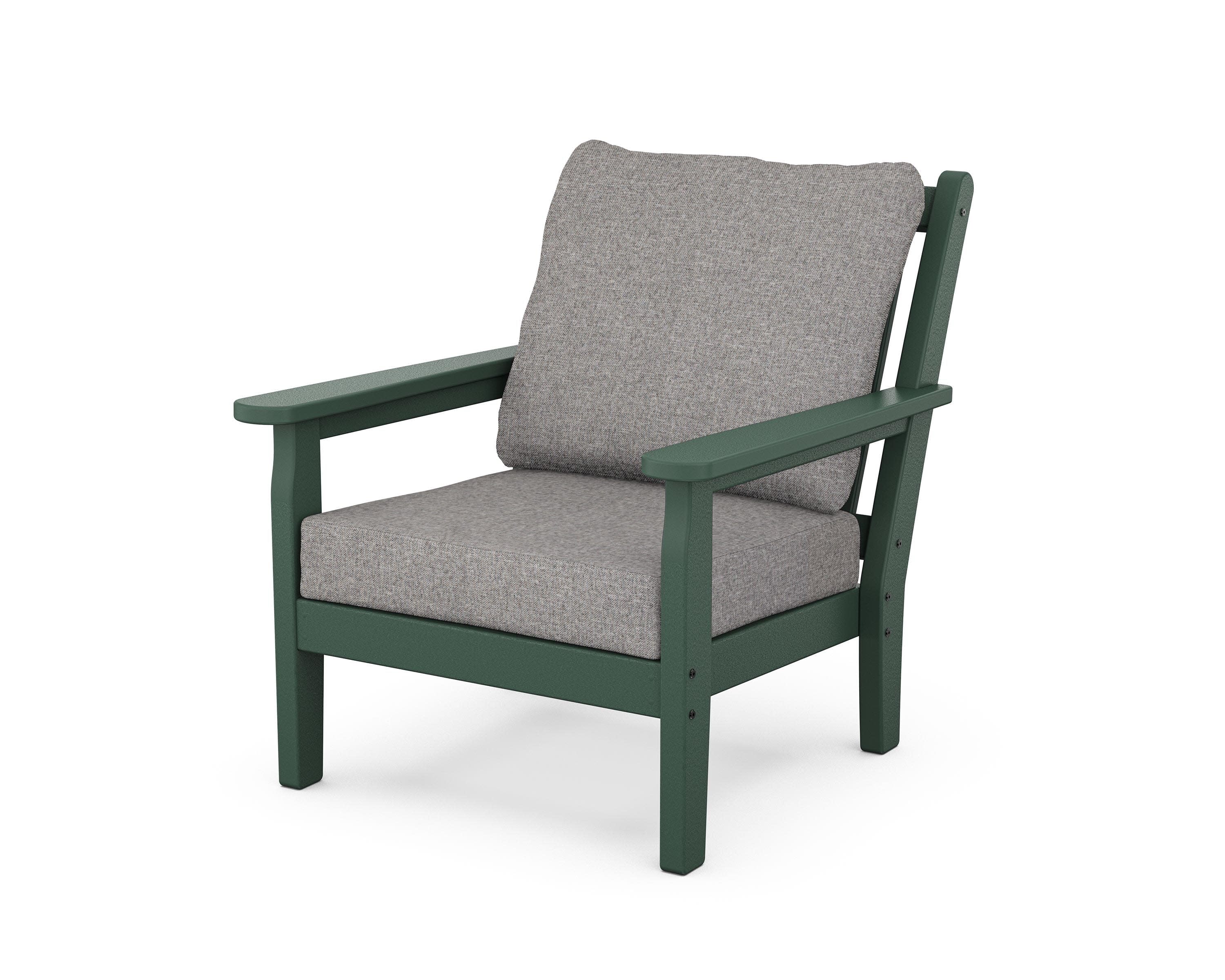 Chippendale Deep Seating Chair in Green / Grey Mist