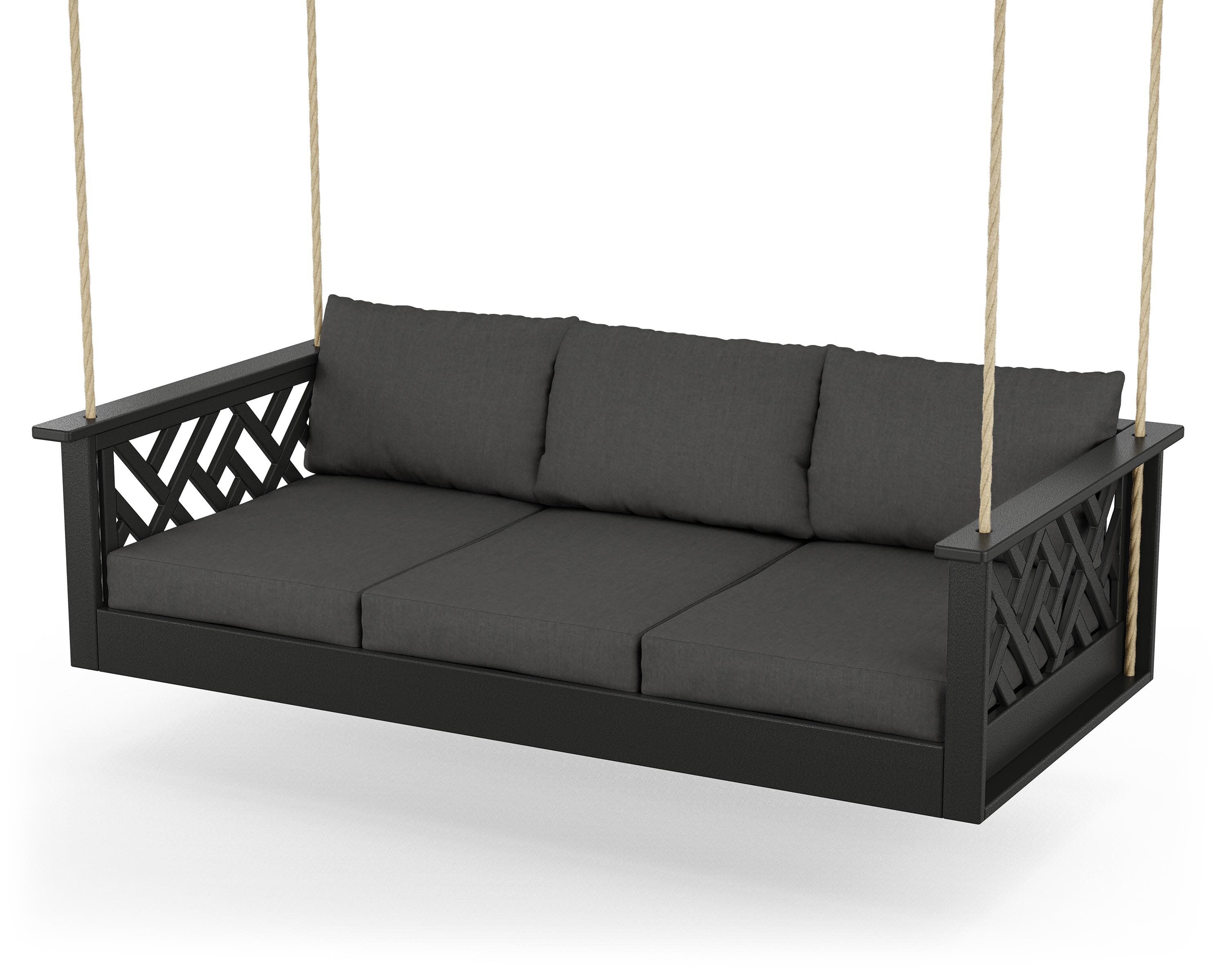 Chippendale Daybed Swing in Black / Spectrum Carbon