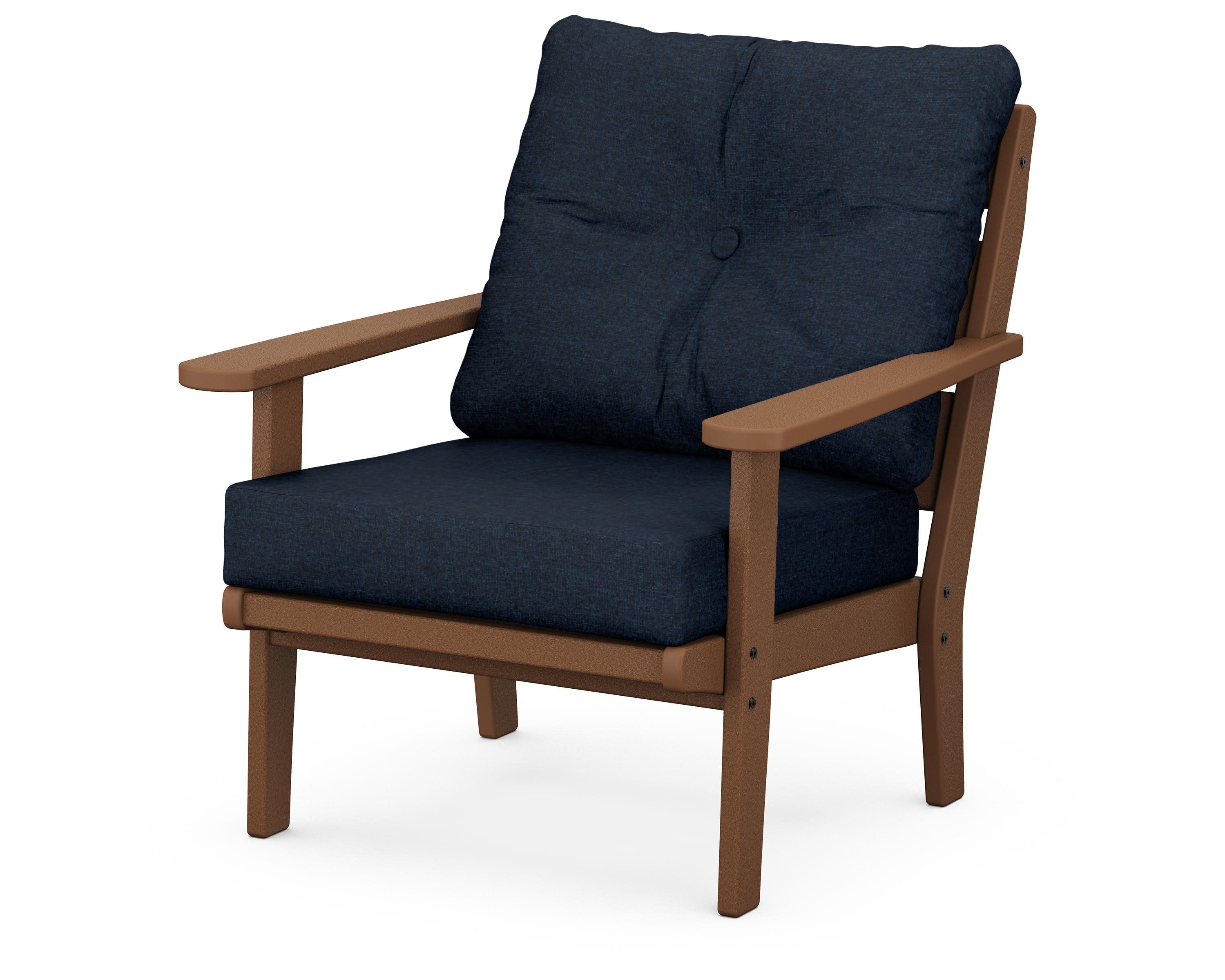 Lakeside Deep Seating Chair in Teak / Marine Indigo