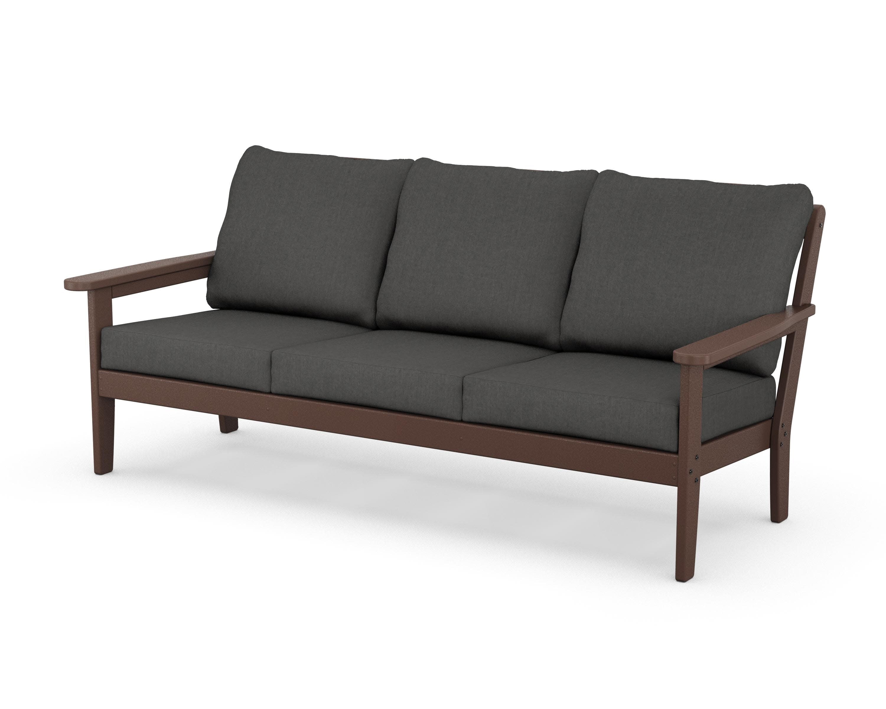Cottage Deep Seating Sofa in Mahogany / Spectrum Carbon
