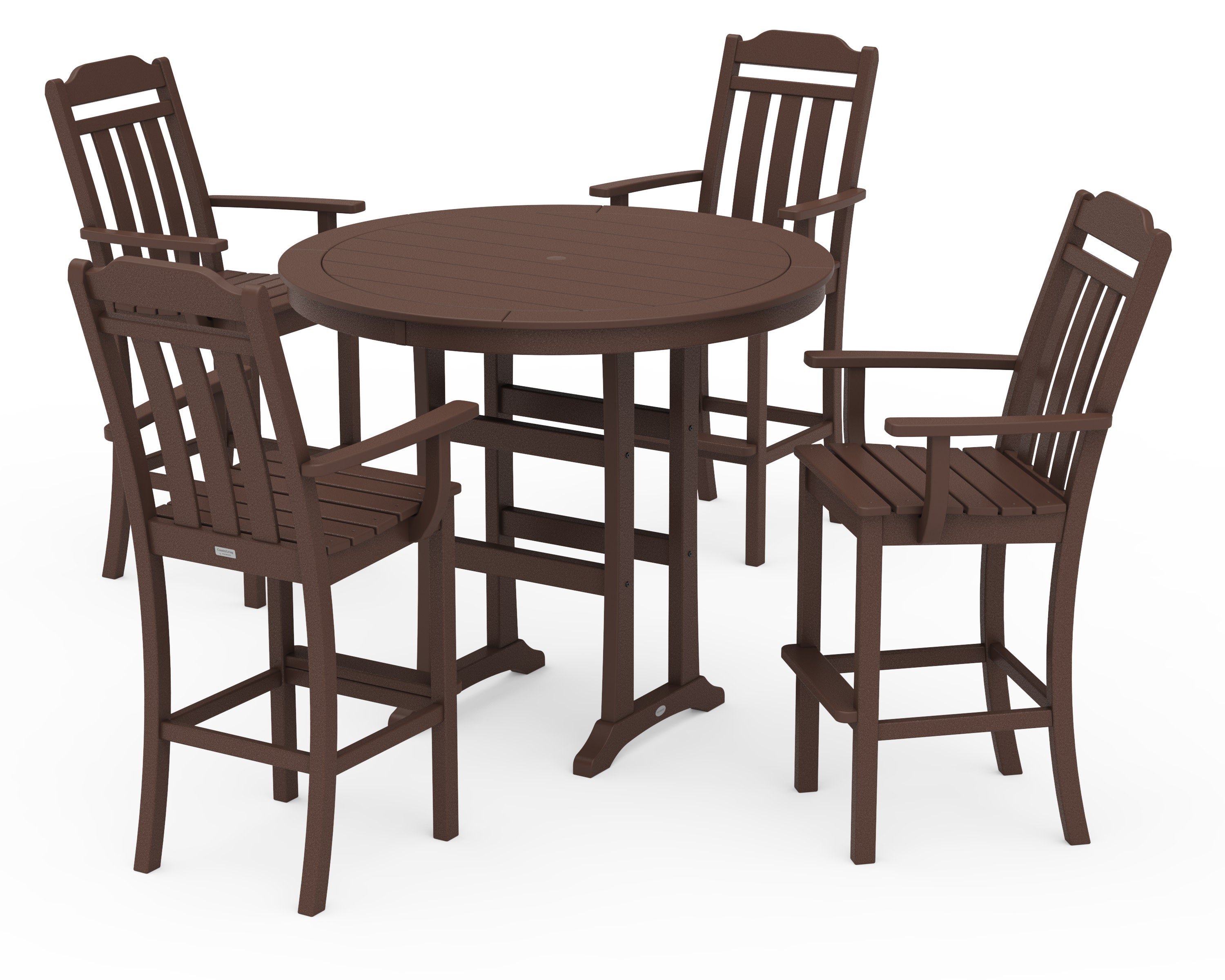 Cottage 5-Piece Round Bar Set in Mahogany