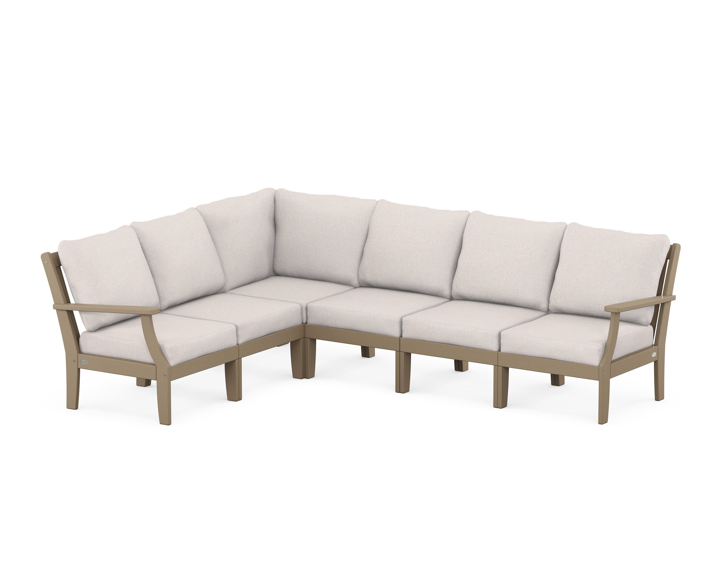 Braxton Modular 6-Piece Deep Seating Set in Vintage Sahara / Dune Burlap