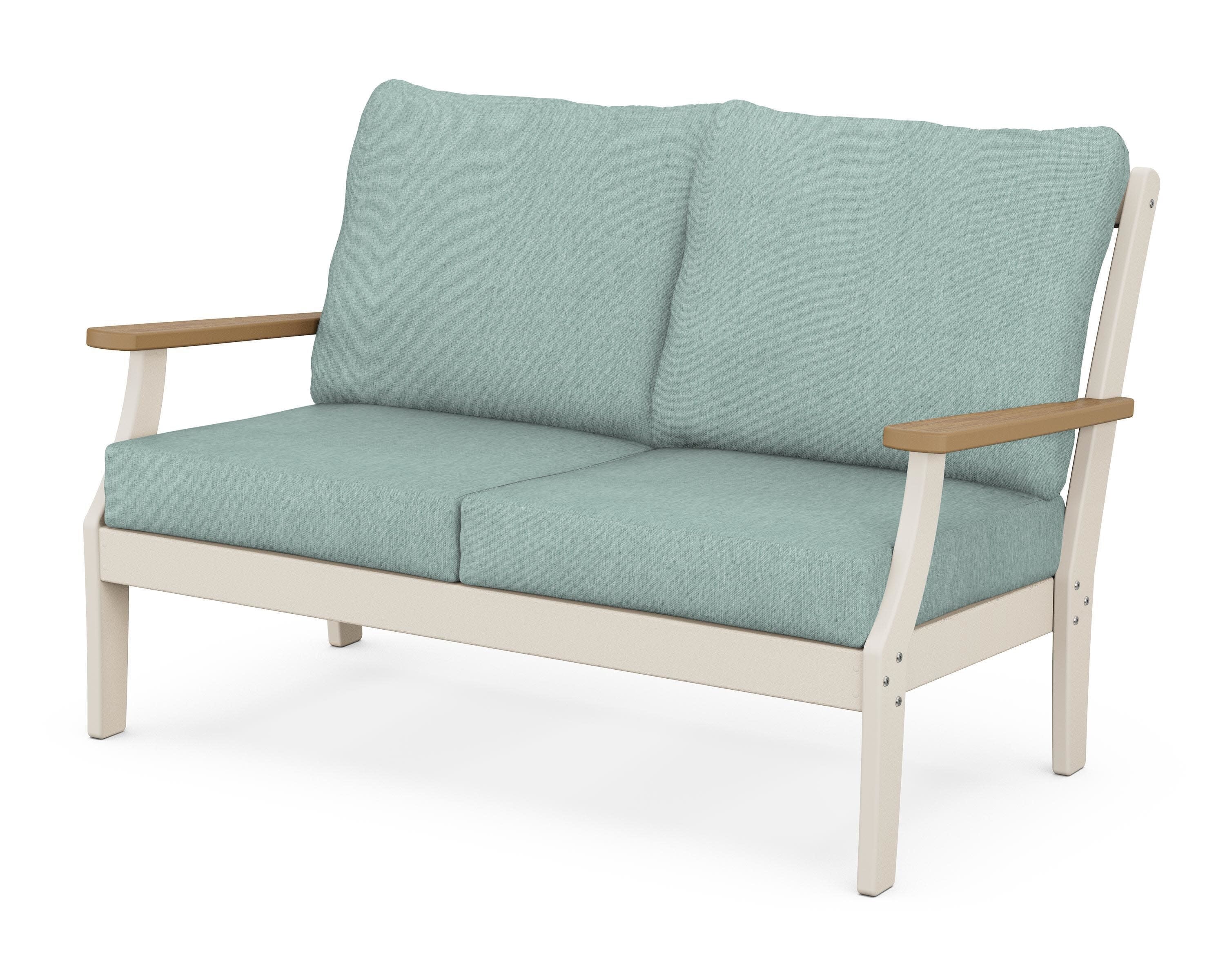 Braxton Deep Seating Loveseat in Sand / Natural / Glacier Spa