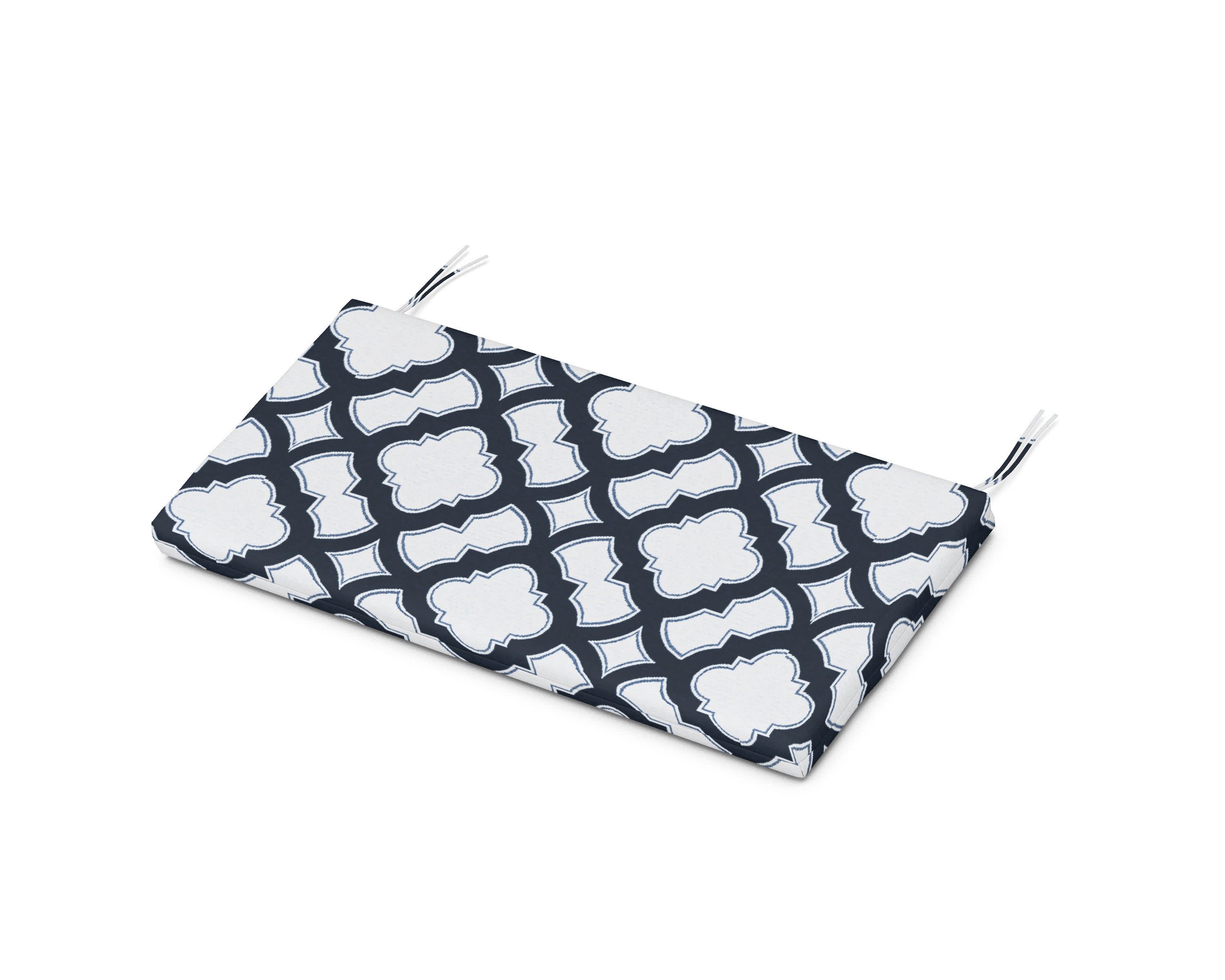 Kids Bench Seat Pad in Trellis Marine Indigo