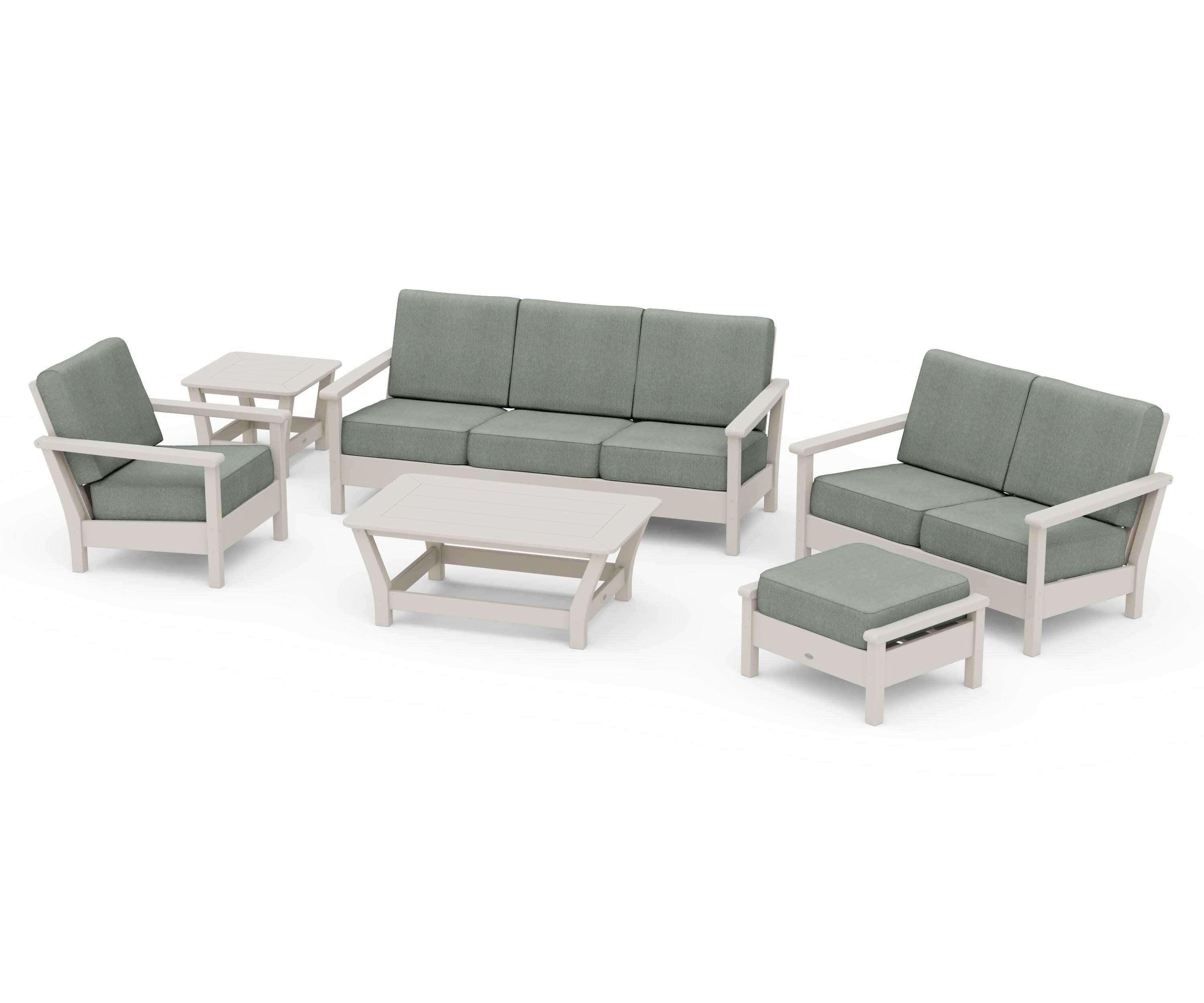 Harbour 6-Piece Outdoor Living Set in Sand / Cast Sage