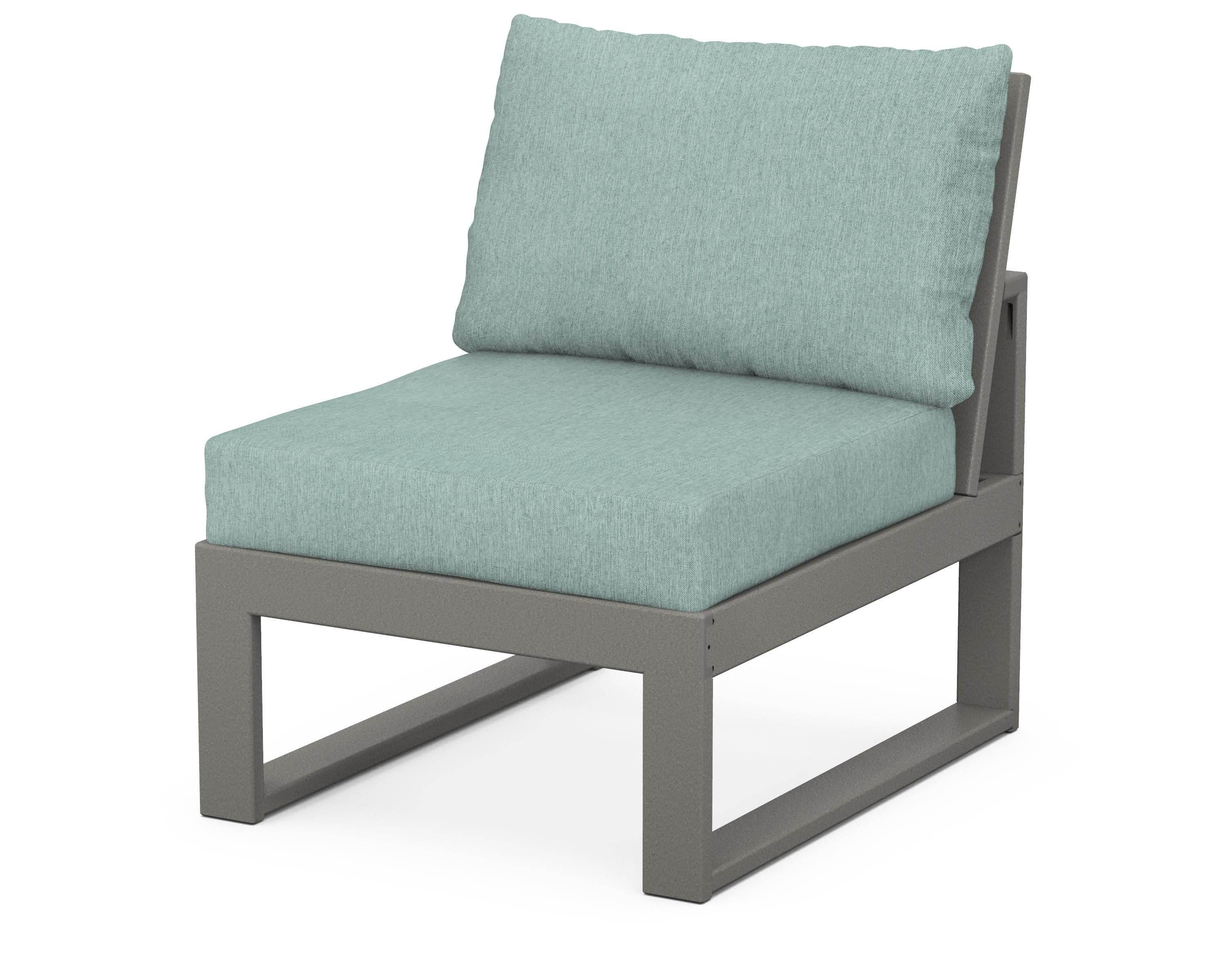 Modular Armless Chair in Slate Grey / Glacier Spa
