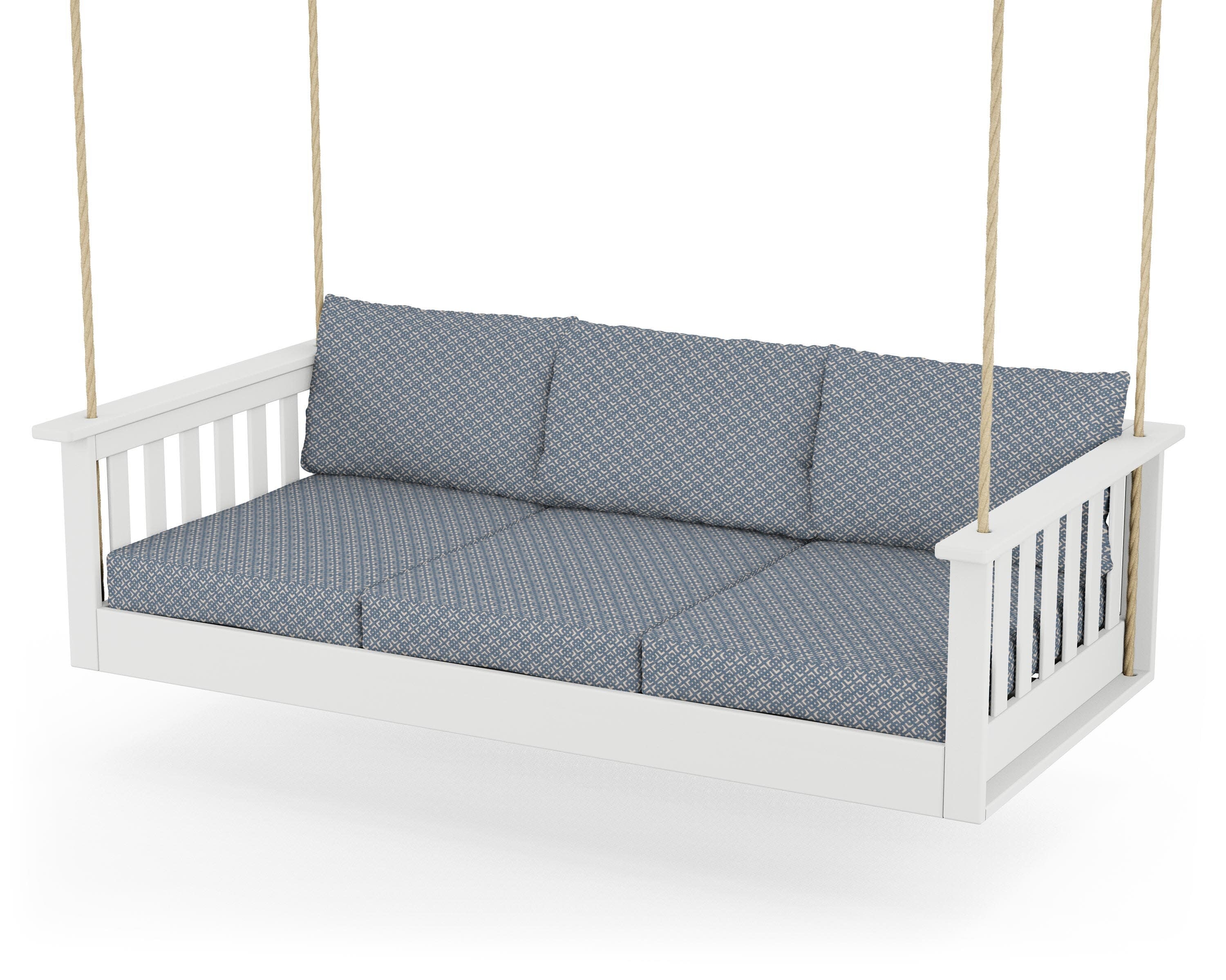Vineyard Daybed Swing in White / Hopscotch