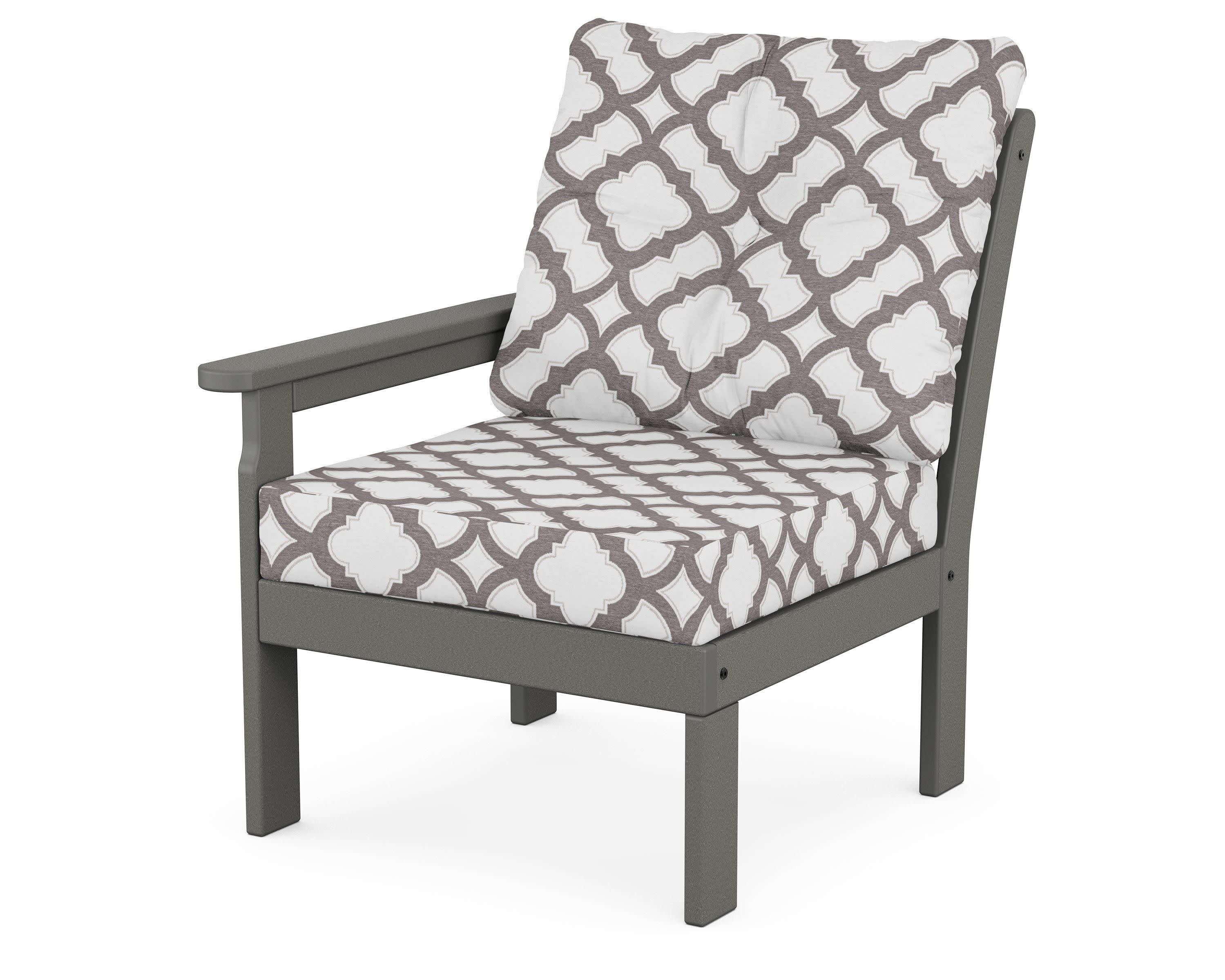 Vineyard Modular Left Arm Chair in Slate Grey / Trellis Grey Mist