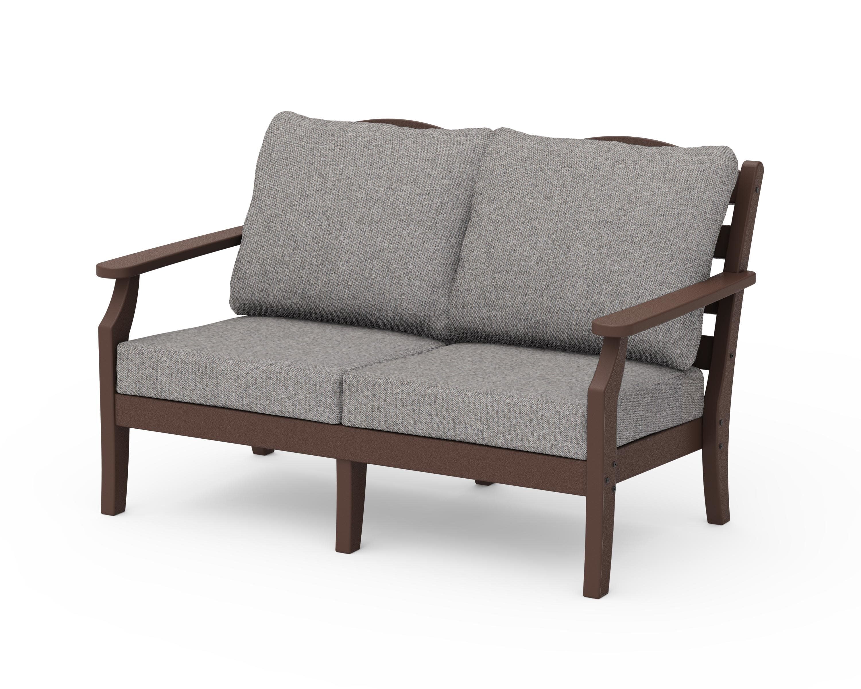 Savannah Deep Seating Loveseat in Mahogany / Grey Mist