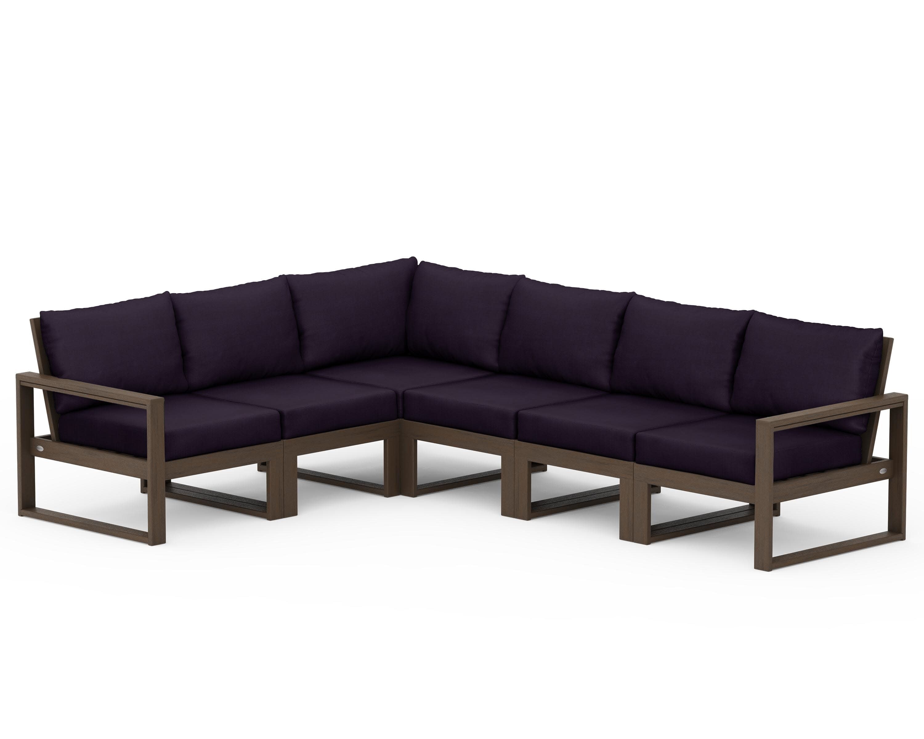 EDGE 6-Piece Modular Deep Seating Set in Kona / Navy Linen