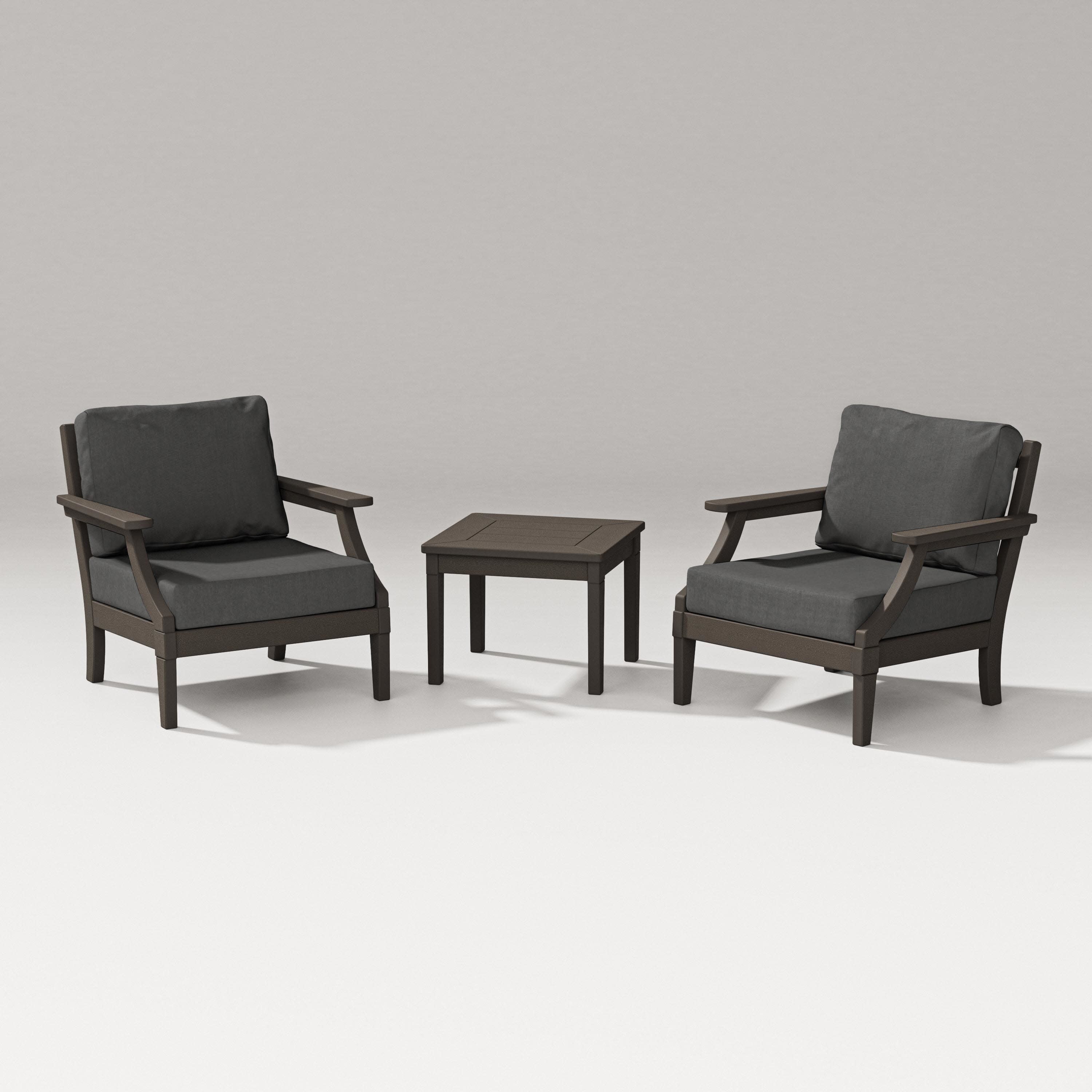 Estate 3-Piece Lounge Chair Set in Vintage Coffee / Spectrum Carbon