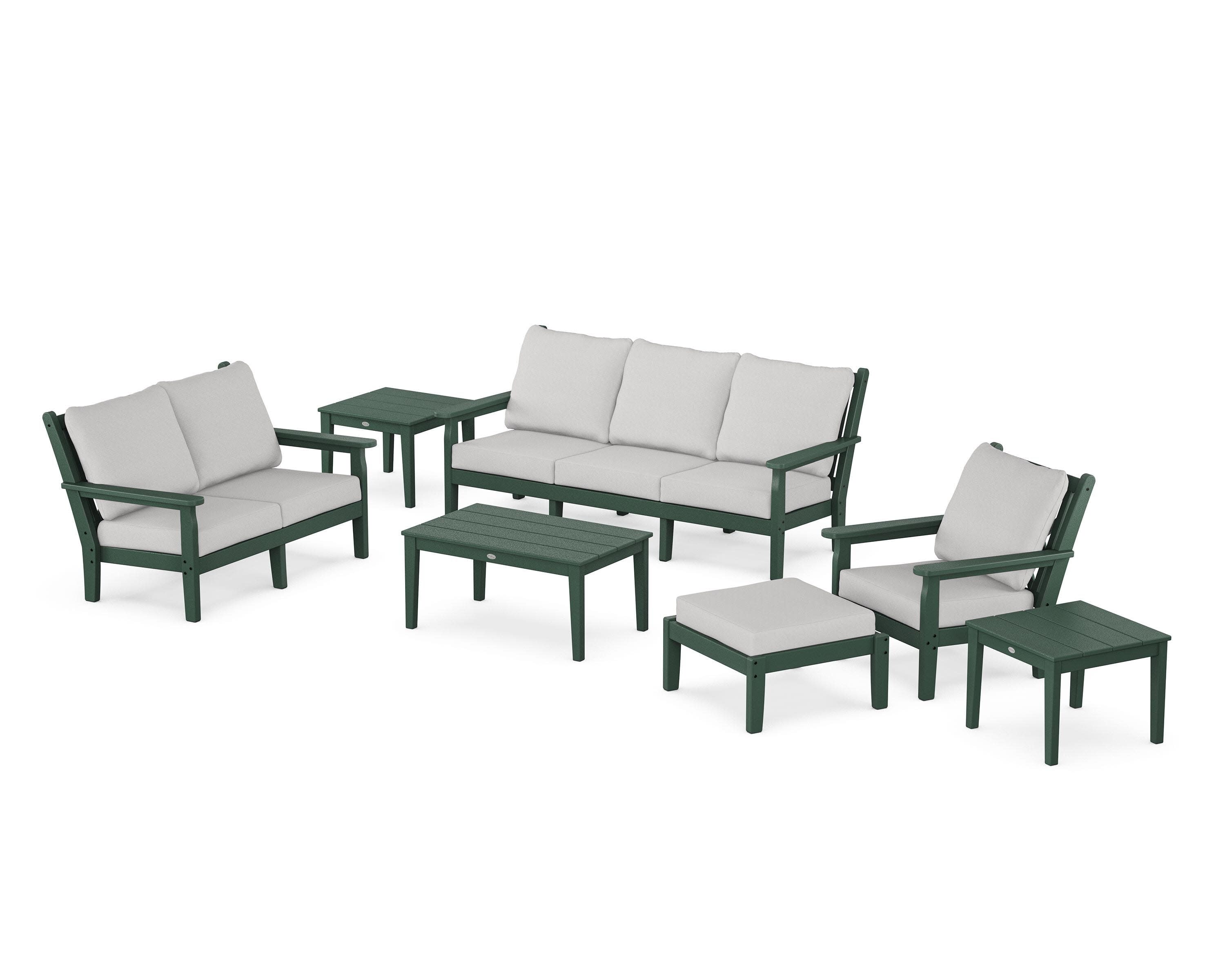 Chippendale 7-Piece Deep Seating Set in Green / Diamond in the Rough
