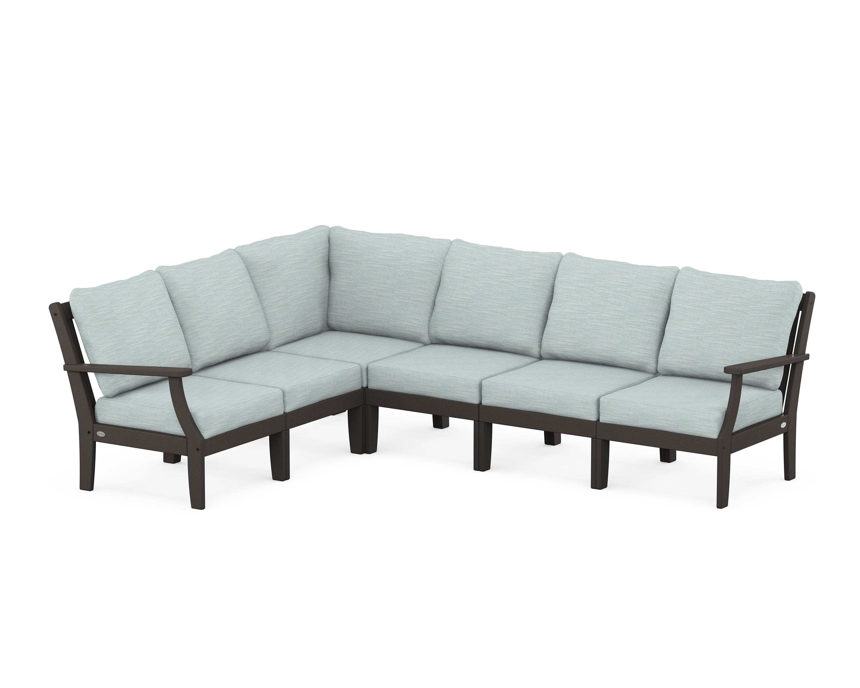 Braxton Modular 6-Piece Deep Seating Set in Vintage Coffee / Soothe Mist