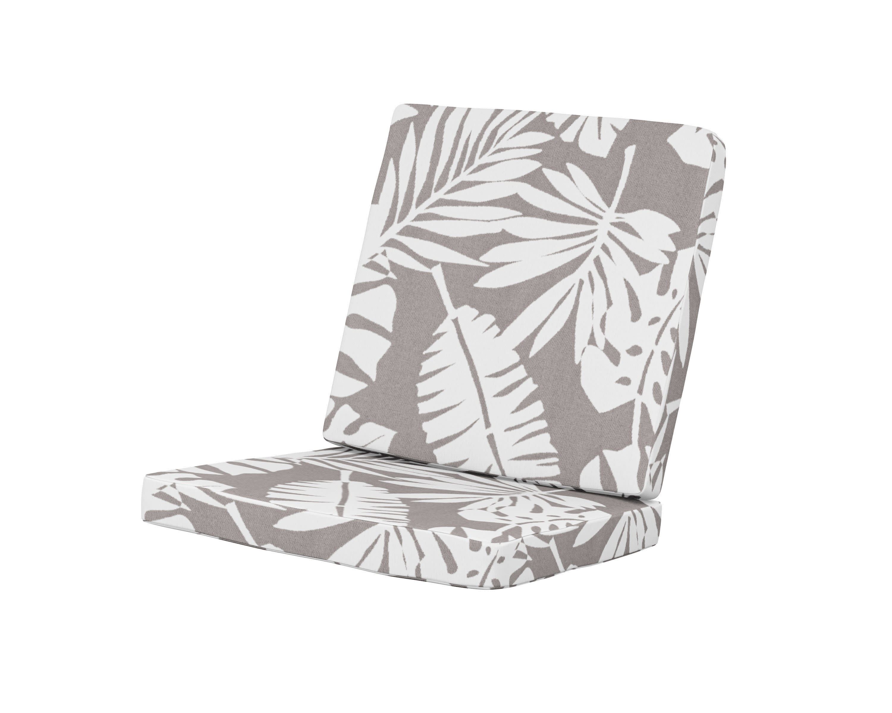 Modern Chair Cushion in Leaf Grey Mist