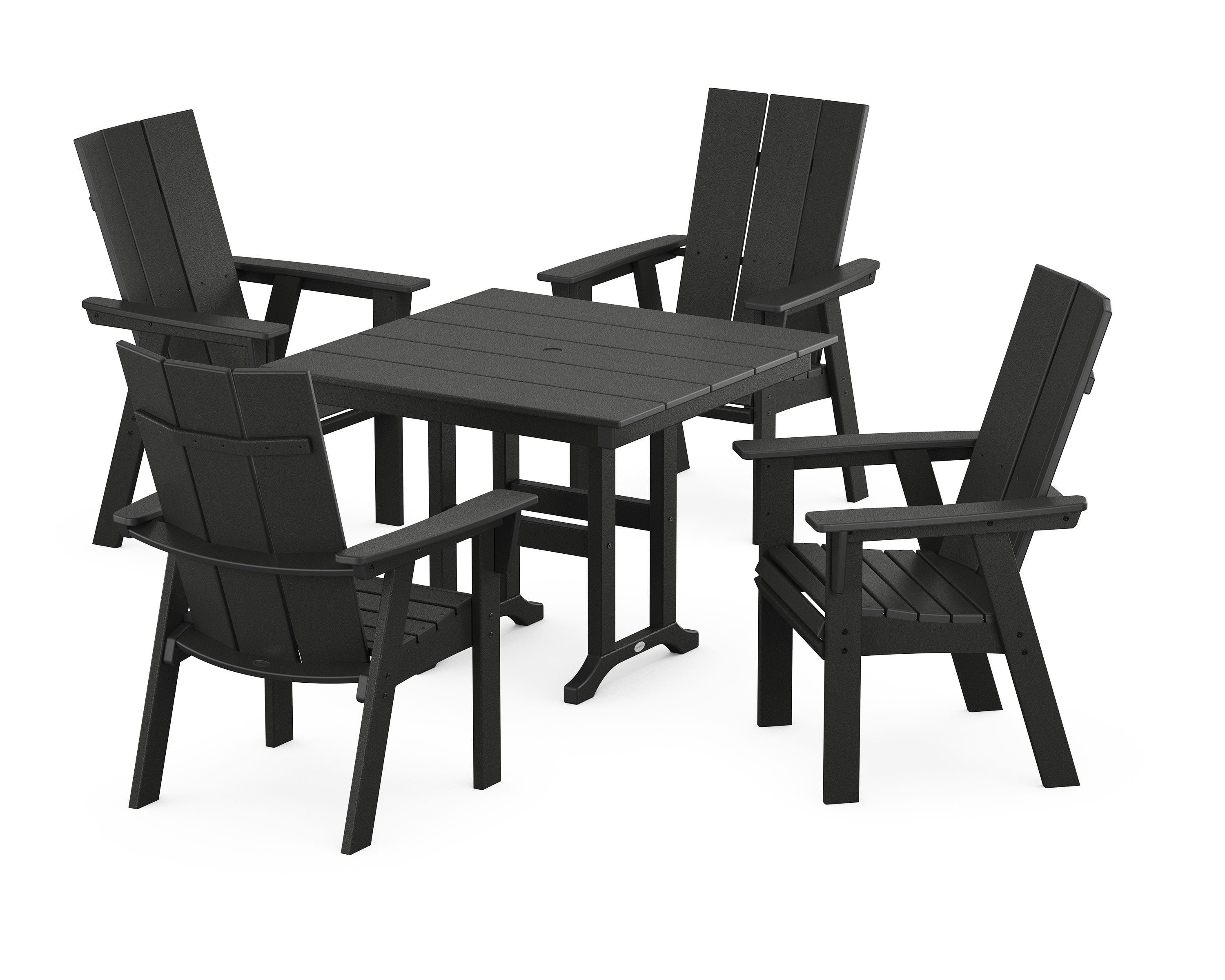 Modern Adirondack 5-Piece Farmhouse Dining Set in Black
