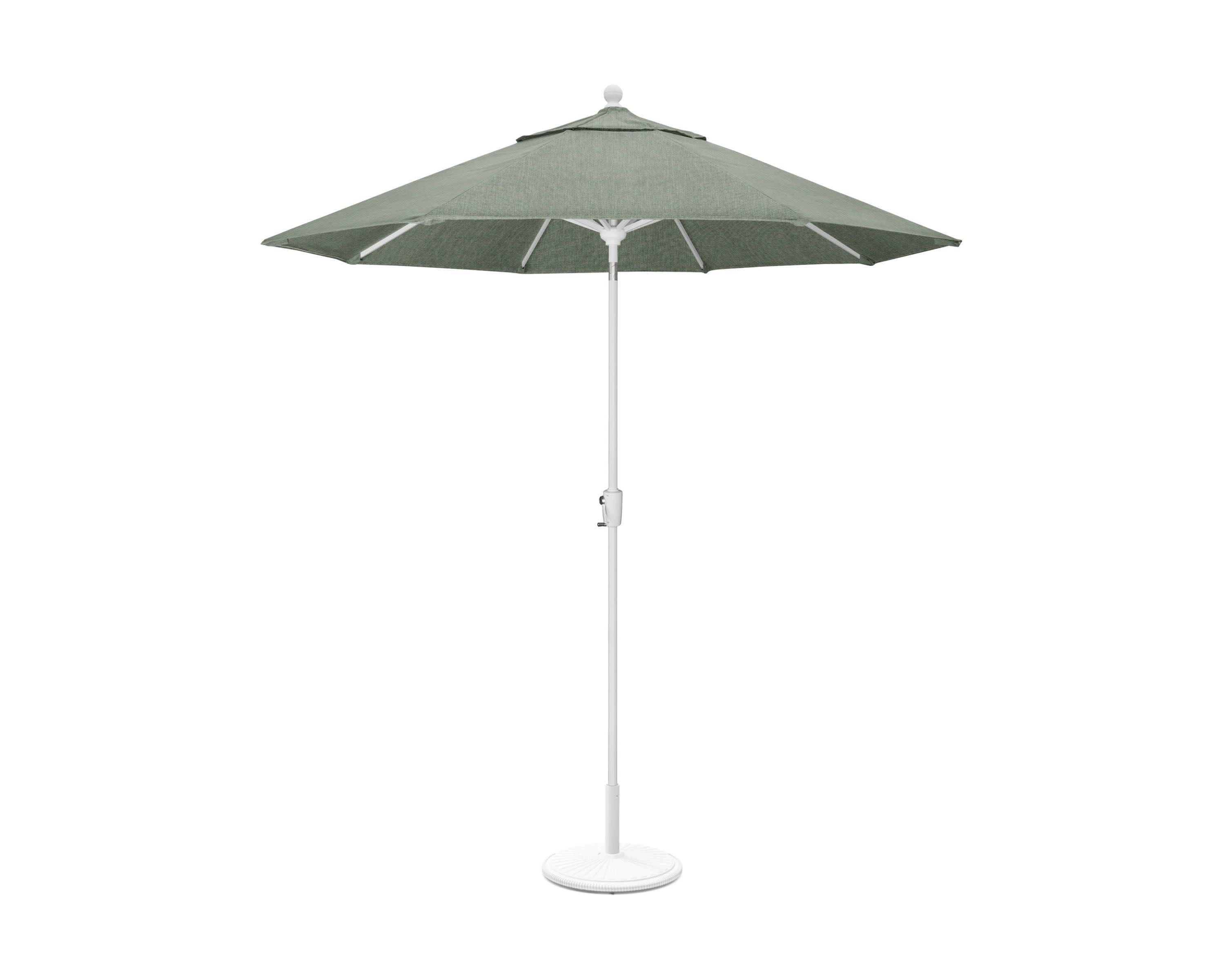 9' Tilt Market Umbrella & Base - Bar Height in White / Cast Sage