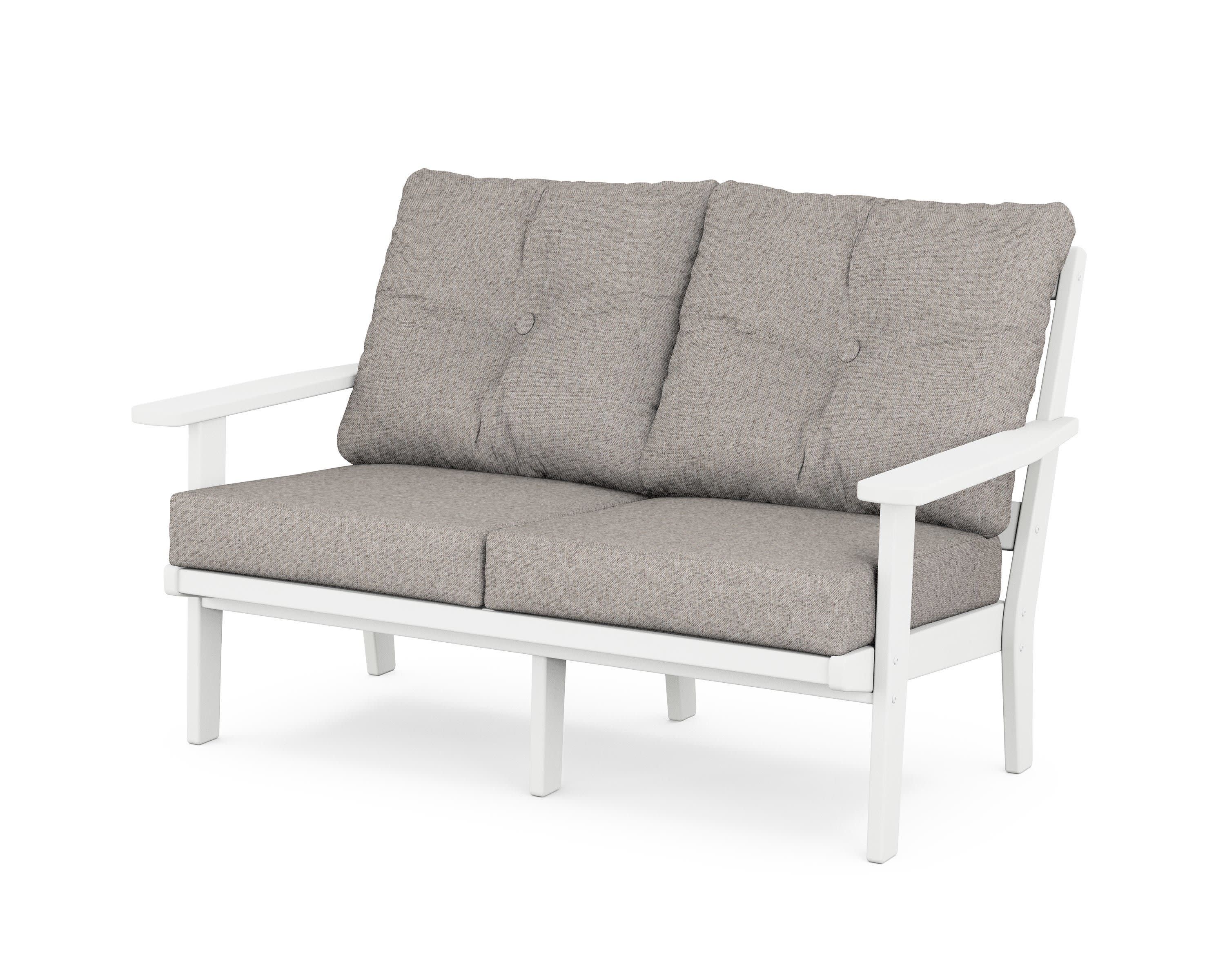 Oxford Deep SeatingLoveseat in White / Weathered Tweed