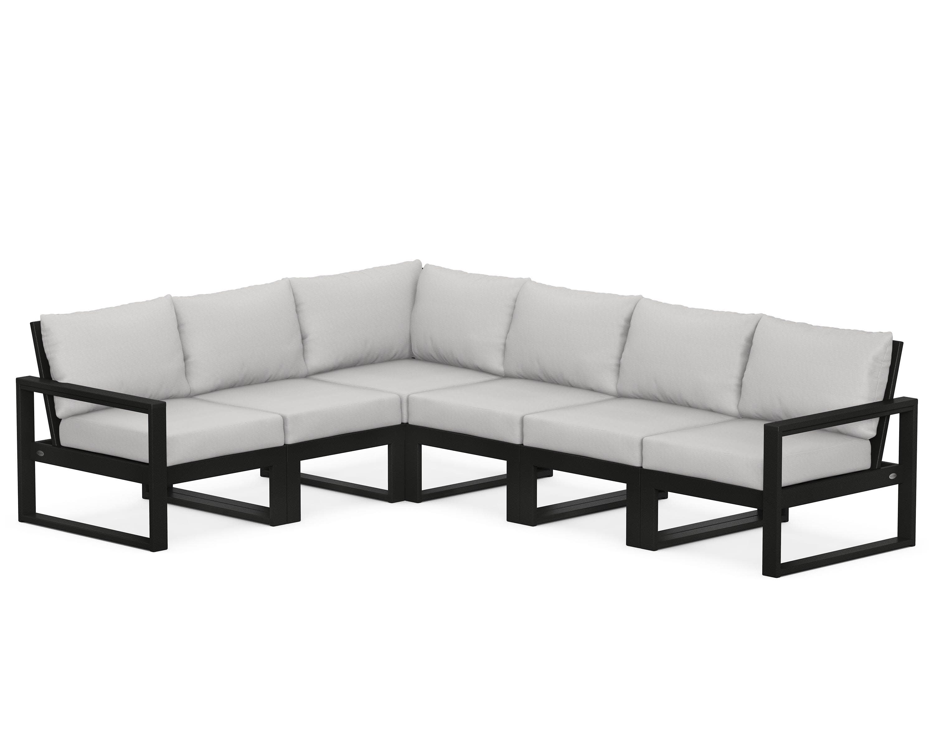 EDGE 6-Piece Modular Deep Seating Set in Black / Diamond in the Rough