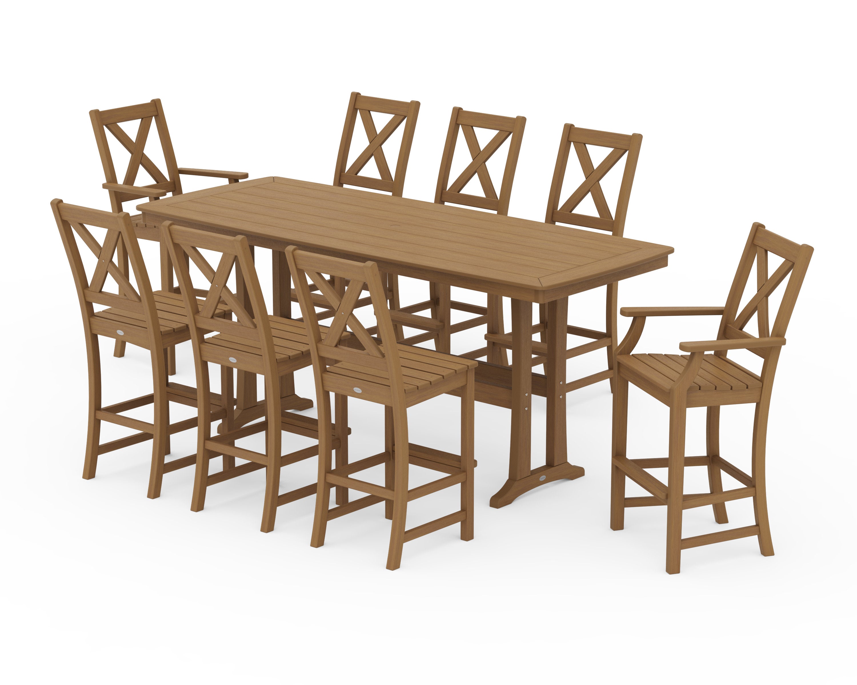 Braxton 9-Piece Bar Set with Trestle Legs in Natural