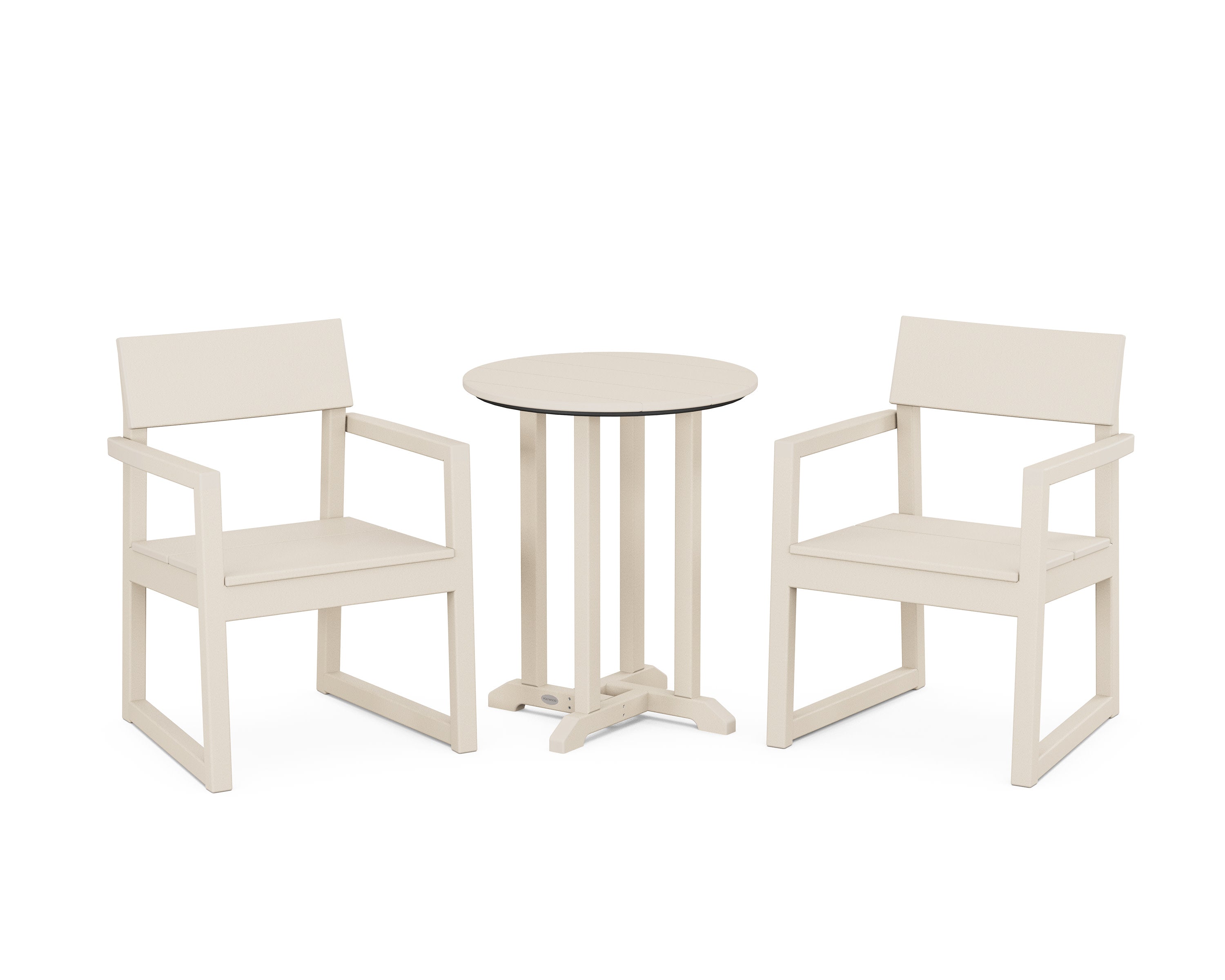 EDGE 3-Piece Round Bistro Dining Set in Sand