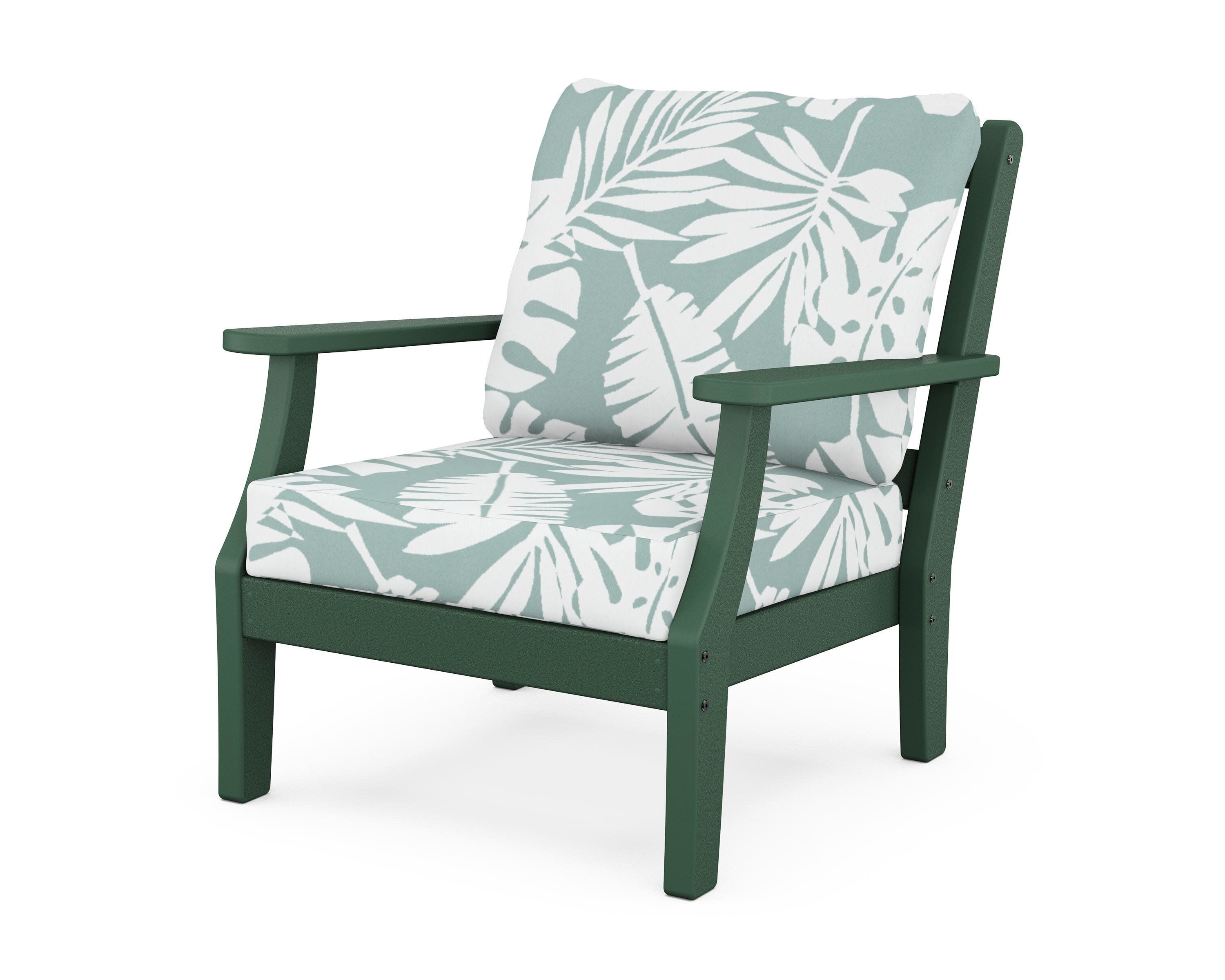 Chinoiserie Deep Seating Chair in Green / Leaf Glacier Spa