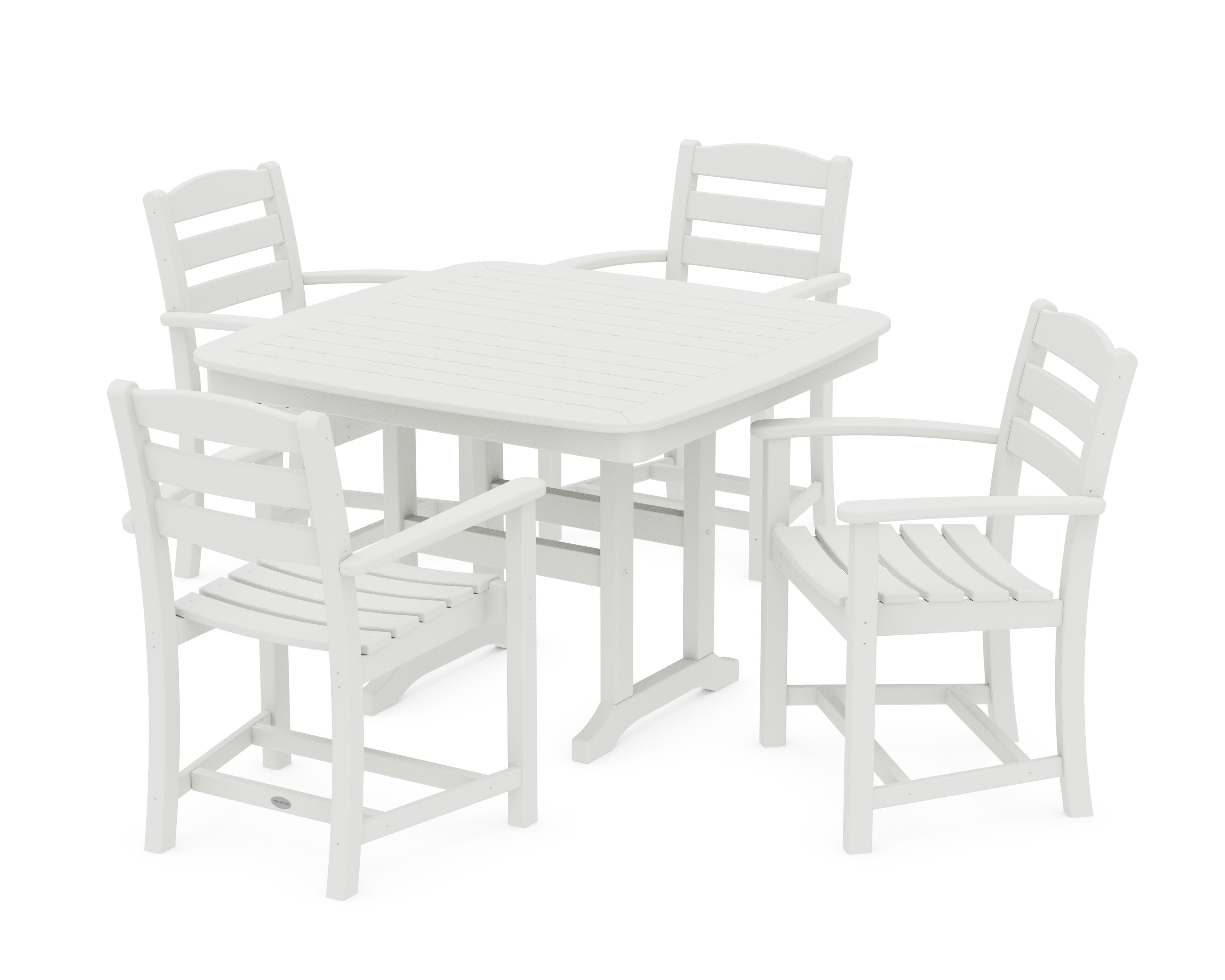 La Casa Caf 5-Piece Dining Set with Trestle Legs in Vintage White
