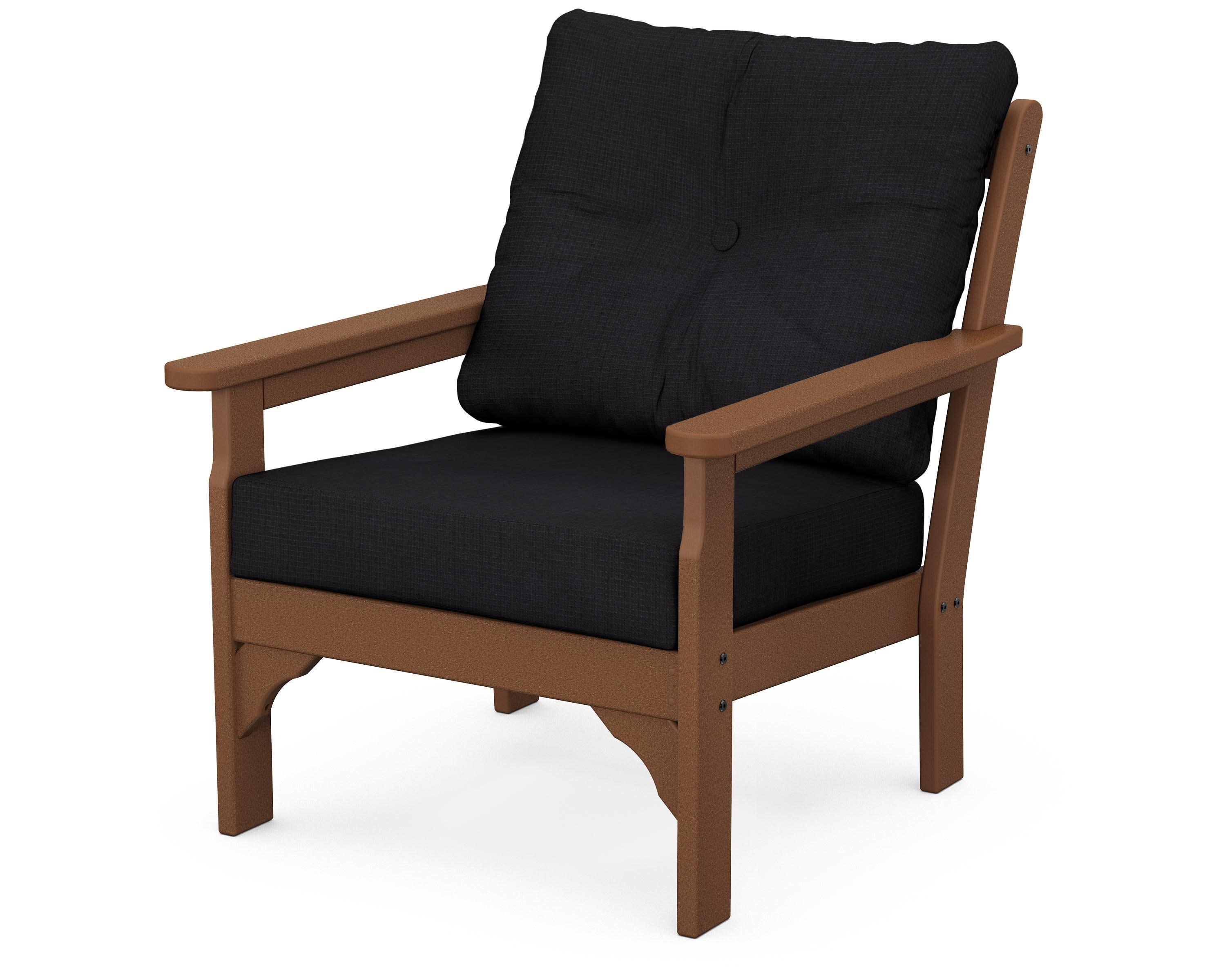 Vineyard Deep Seating Chair in Teak / Midnight Linen