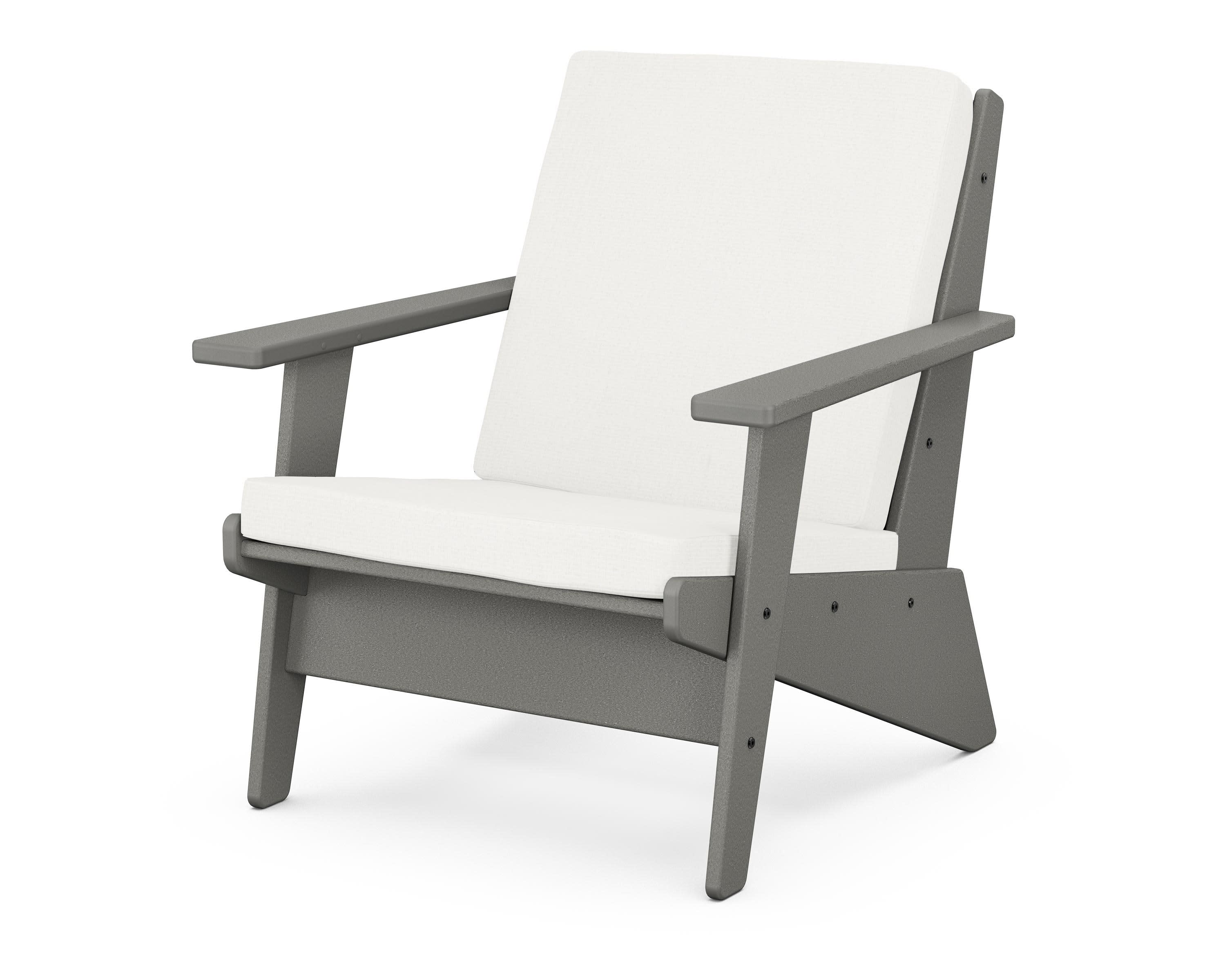 Riviera Modern Lounge Chair in Slate Grey / Natural Linen